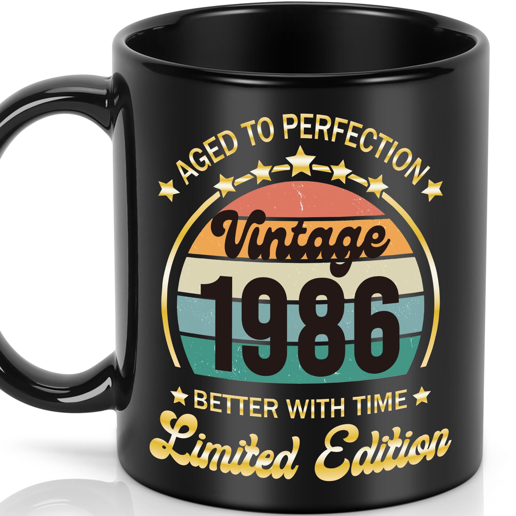 LEJIAJINW 40th Birthday Gift for Men, 40 Year Old Birthday Mug for Him, Vintage 1986 Ceramic Coffee Mug, Back in 1986 40th Anniv