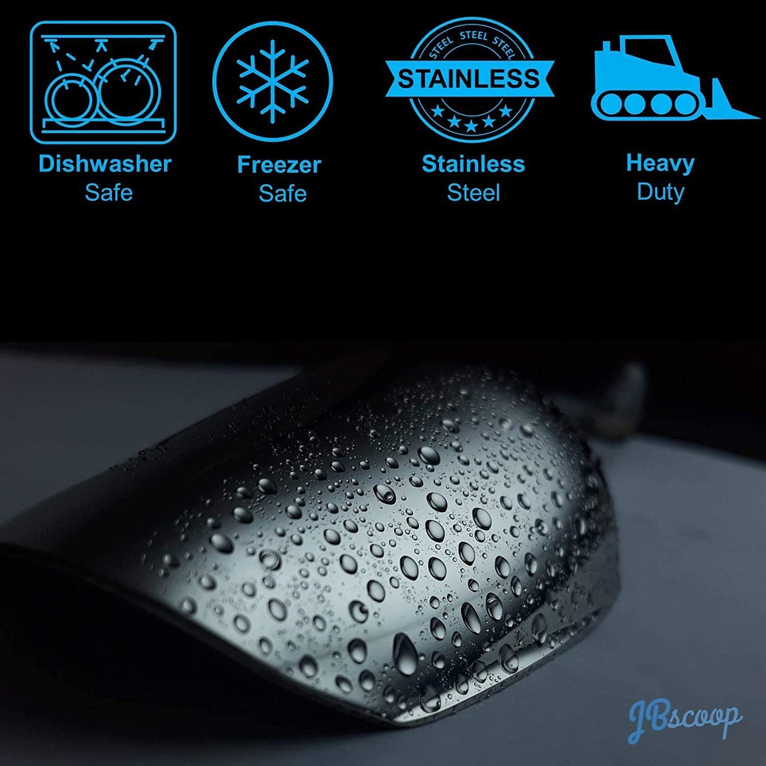 Jbscoop Large Ice Scoop With Holes. Stainless Steel Ice Scoop With Drain Holes To Reduce Unwanted Dilution. Heavy Duty And Dishw