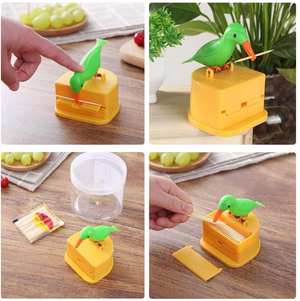 Shenghang Bird Toothpick Holder Toothpick Dispenser Bird Toothpick Box Automatic Telescopic Toothpick Dispenser Push-Type Toothp