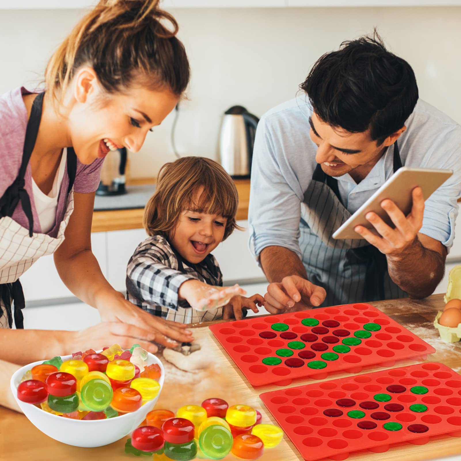 4Pack 55 Cavity Cylinder Candy Mold - Mini Round Column Silicone Mold For Gummy, Chocolate, Truffles Ganache, Jelly, Pralines, C