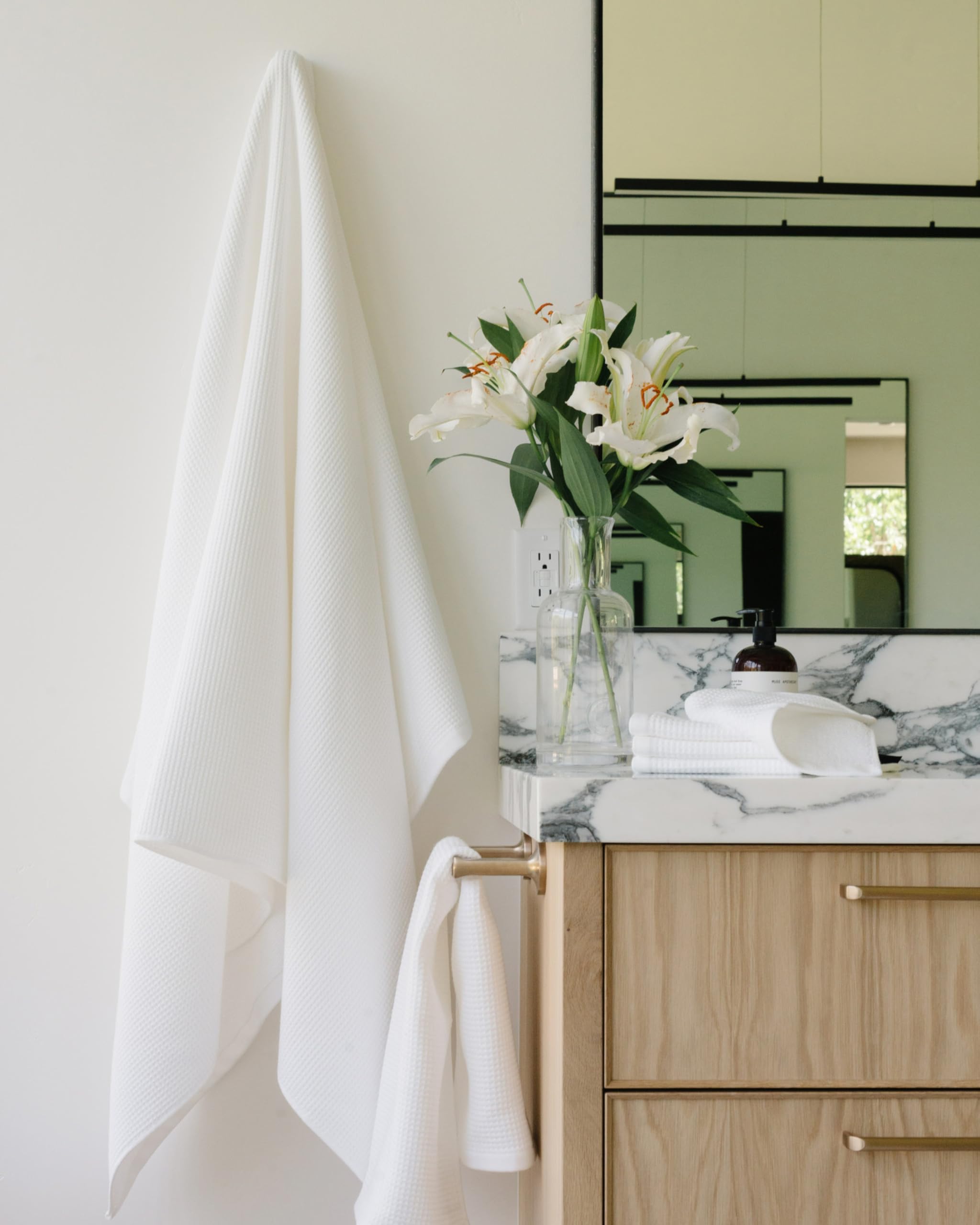 Cozy Earth White Waffle Bath Sheets