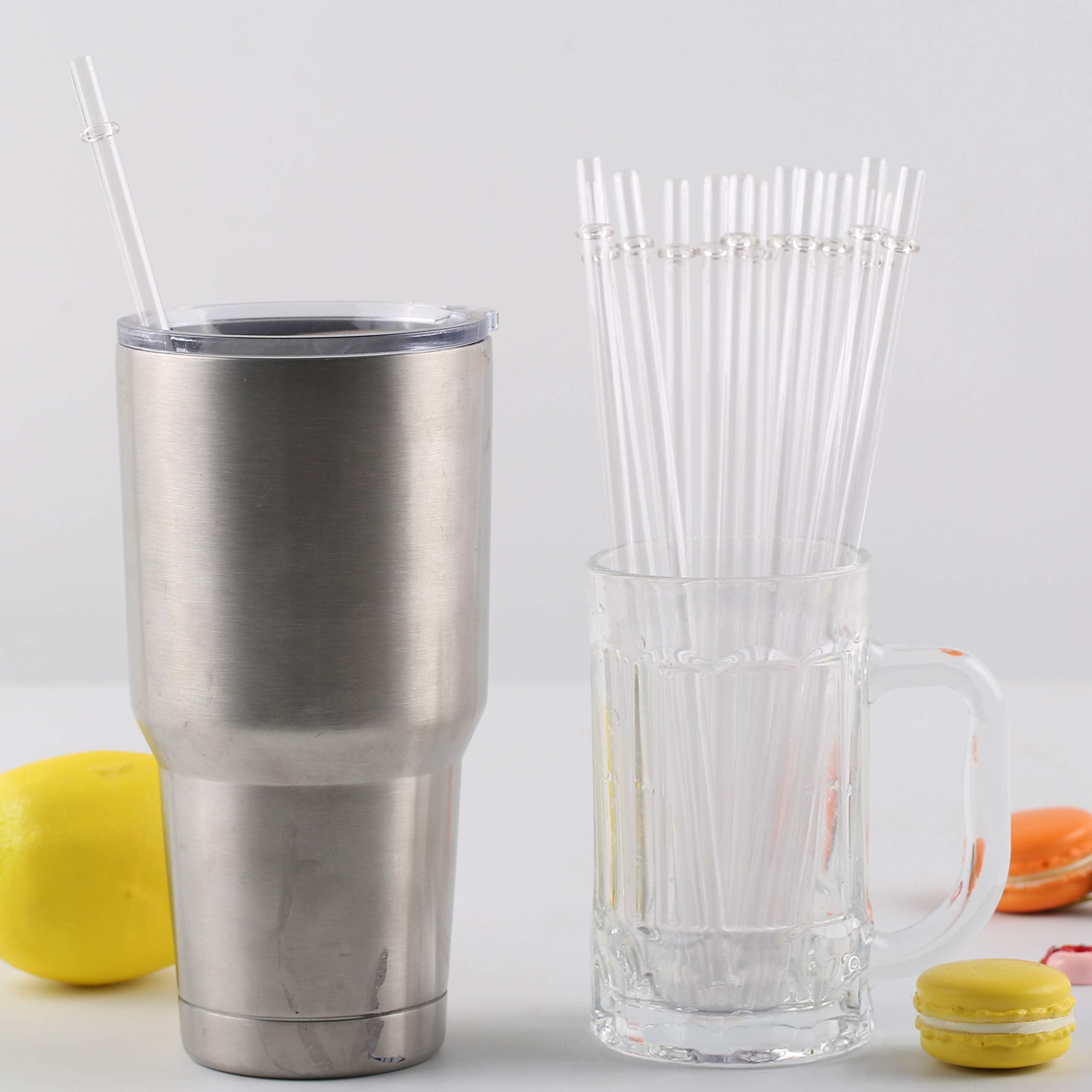 12 Pieces 11 Inches Clear Reusable Plastic Straws for Tall Cups  Tumblers and Mason Jars  BPA-Free Drinking Straw with 1 Cleaning Brush  NOT DISHWASHER SAFE