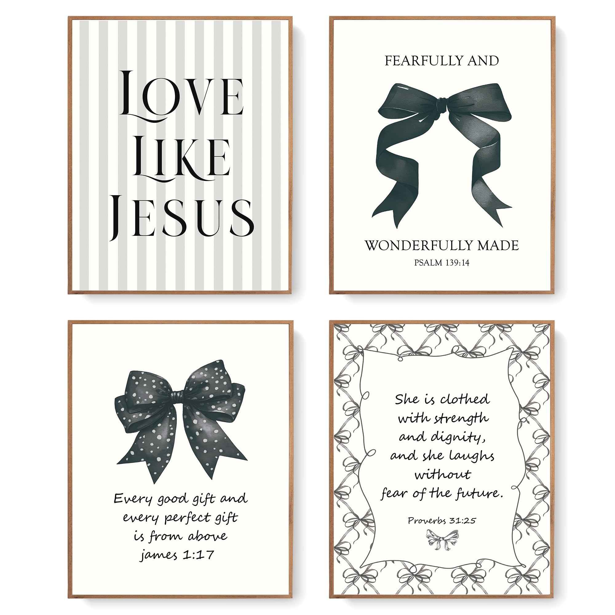 Lartsfro Coquette Black Bow Jesus Wall Art Decor Posters, Black Bow Room Bedroom Bathroom Wall Art Decor Aesthetic For Teen Girl