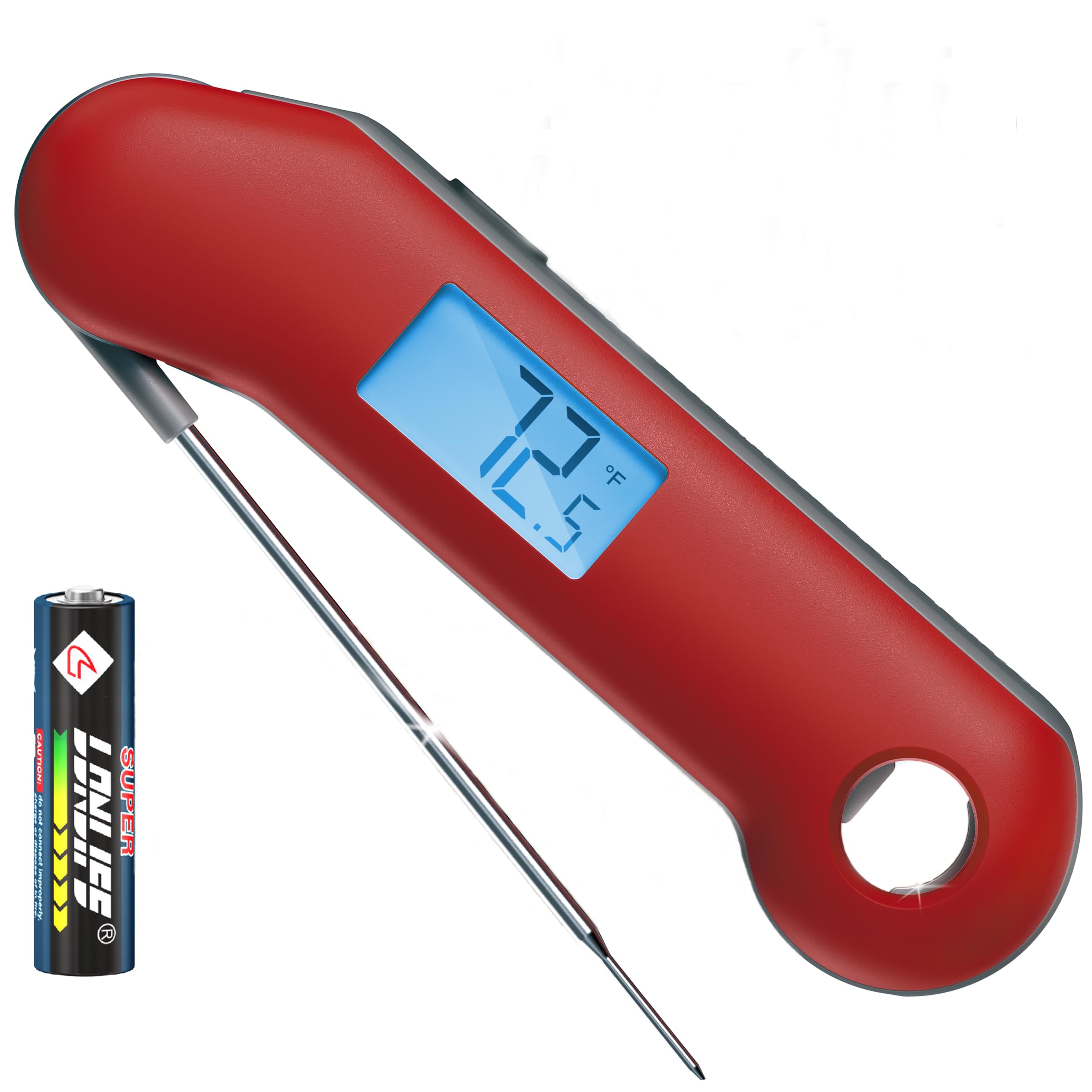 Professional Digital Meat Thermometer, Ultra Fast 0.5 Sec Instant Read, NIST Certified Accurate to 0.5F, IP67 Waterproof, Backli