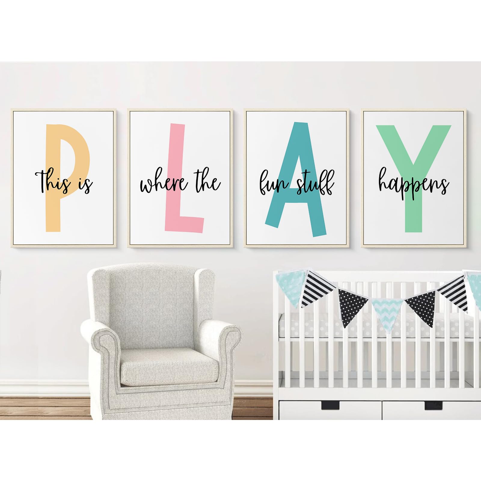 Kids Playroom Wall Art Playroom Wall Decor Kids Play Canvas Wall Art Play Sign Pictures Toddler Kids Playroom Art Prints Nursery