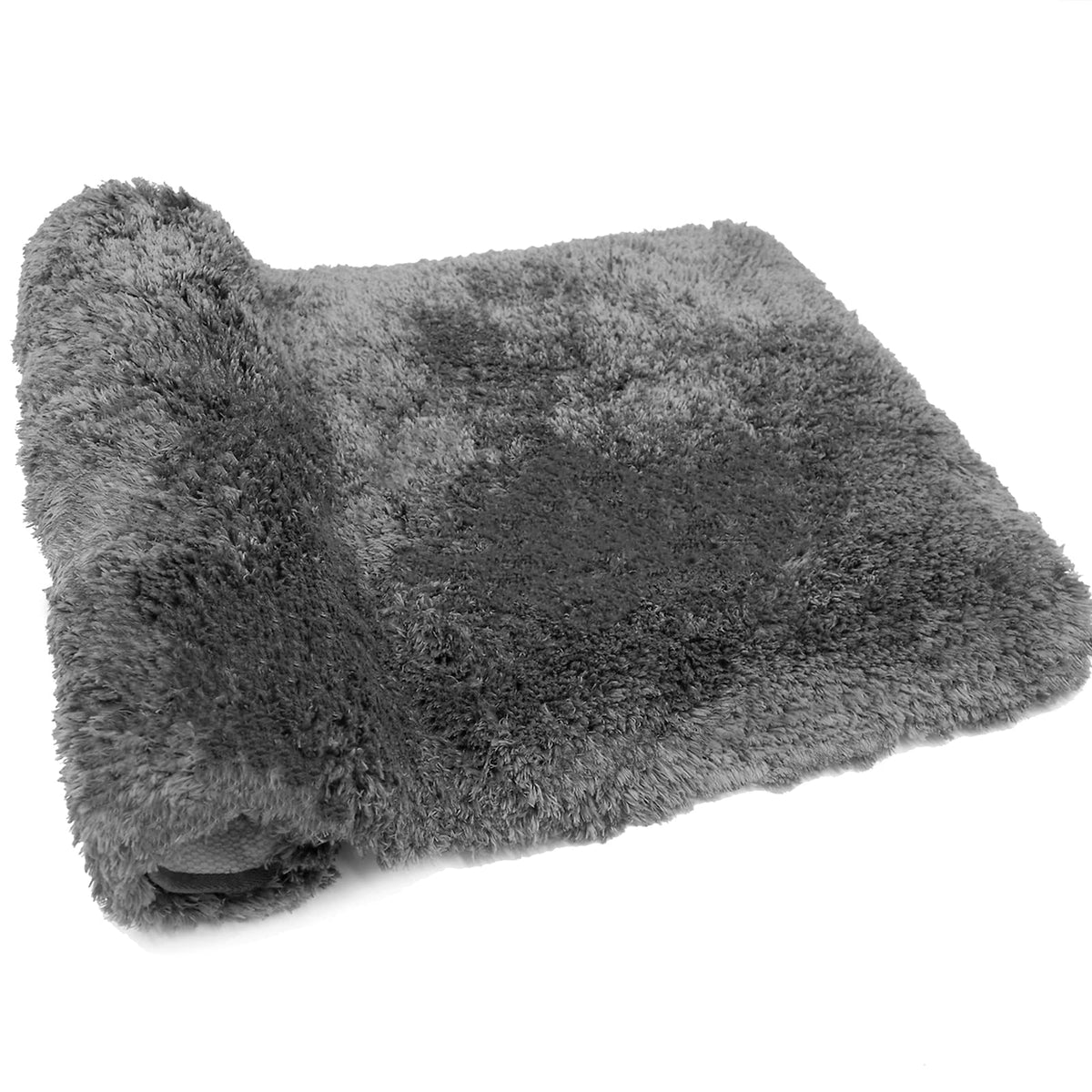 Fifu Bathroom Rugs Non Slip, Soft & Durable Bath Mats For Bathroom Floor, Machine Washable & Absorbent Bathmat 17X24 Inches Gray