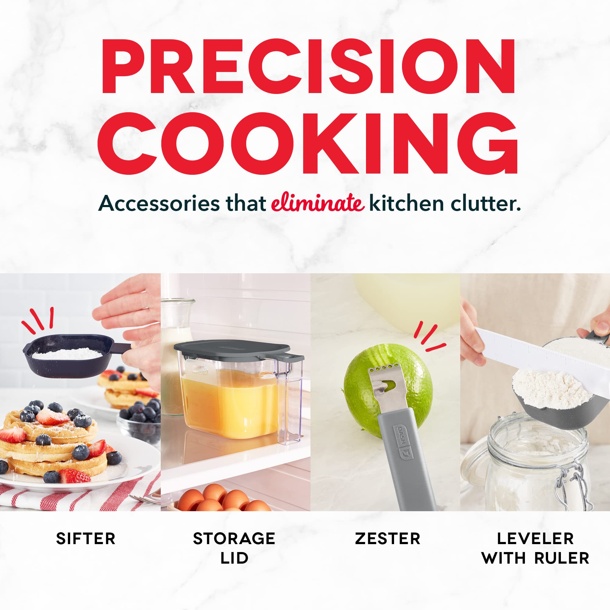 Dash Smartstore Measuring Set With Citrus Juicer, 6 Measuring Spoons, 4 Measuring Cups, Liquid Measuring Cup, Citrus Zester, Fun