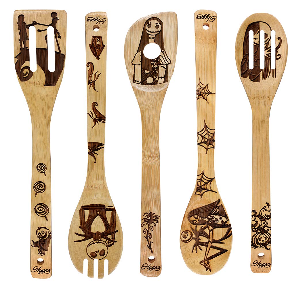 Nightmare Wooden Spoons Great Utensil Set Fun Idea Serving Utensils Burned Bamboo Spoons Kitchen House Warming Present Slotted S