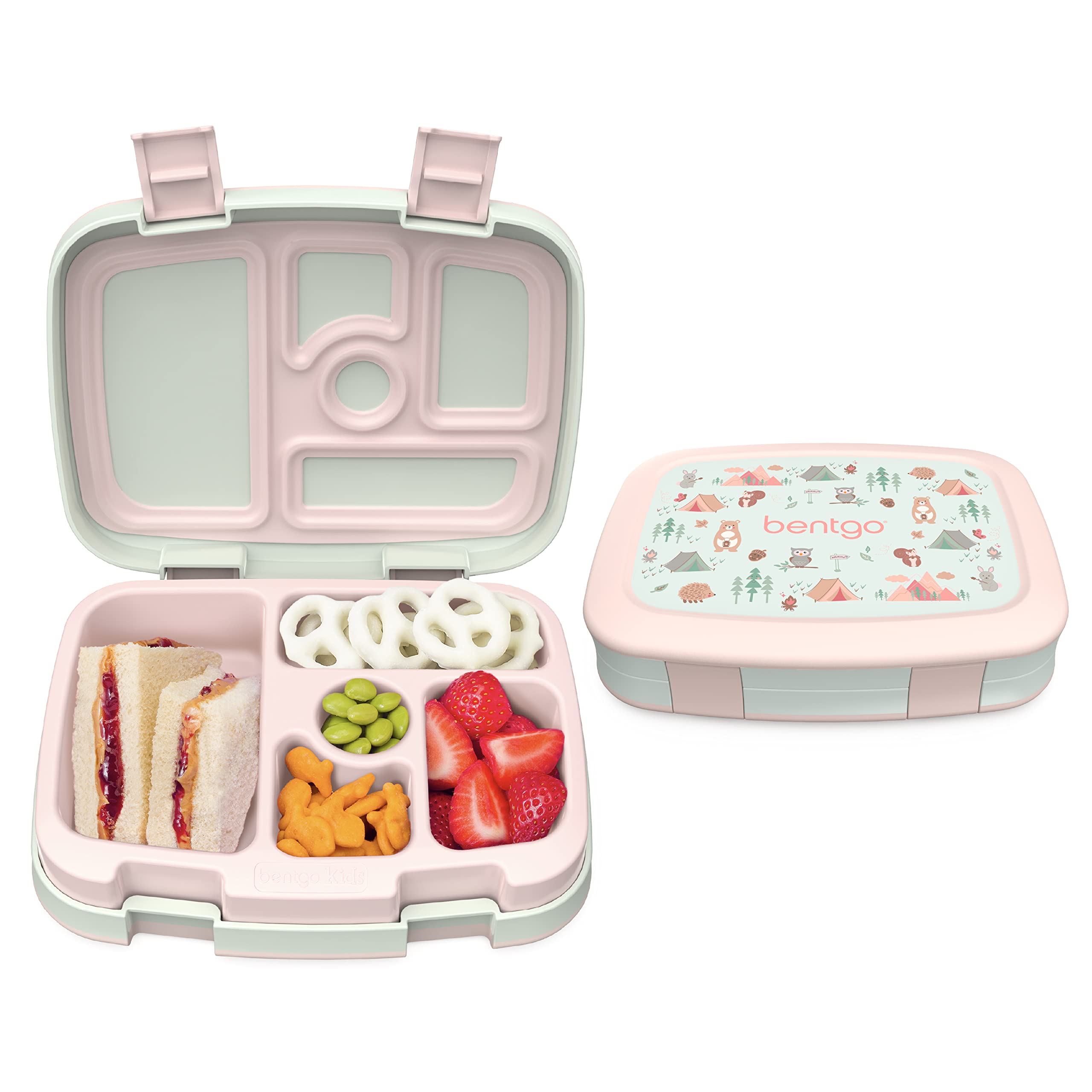 Bentgo Kids Prints Leak-Proof, 5-Compartment Bento-Style Lunch Box - Ideal Portion Sizes For Ages 3 To 7 Bpa-Free, Dishwasher Sa
