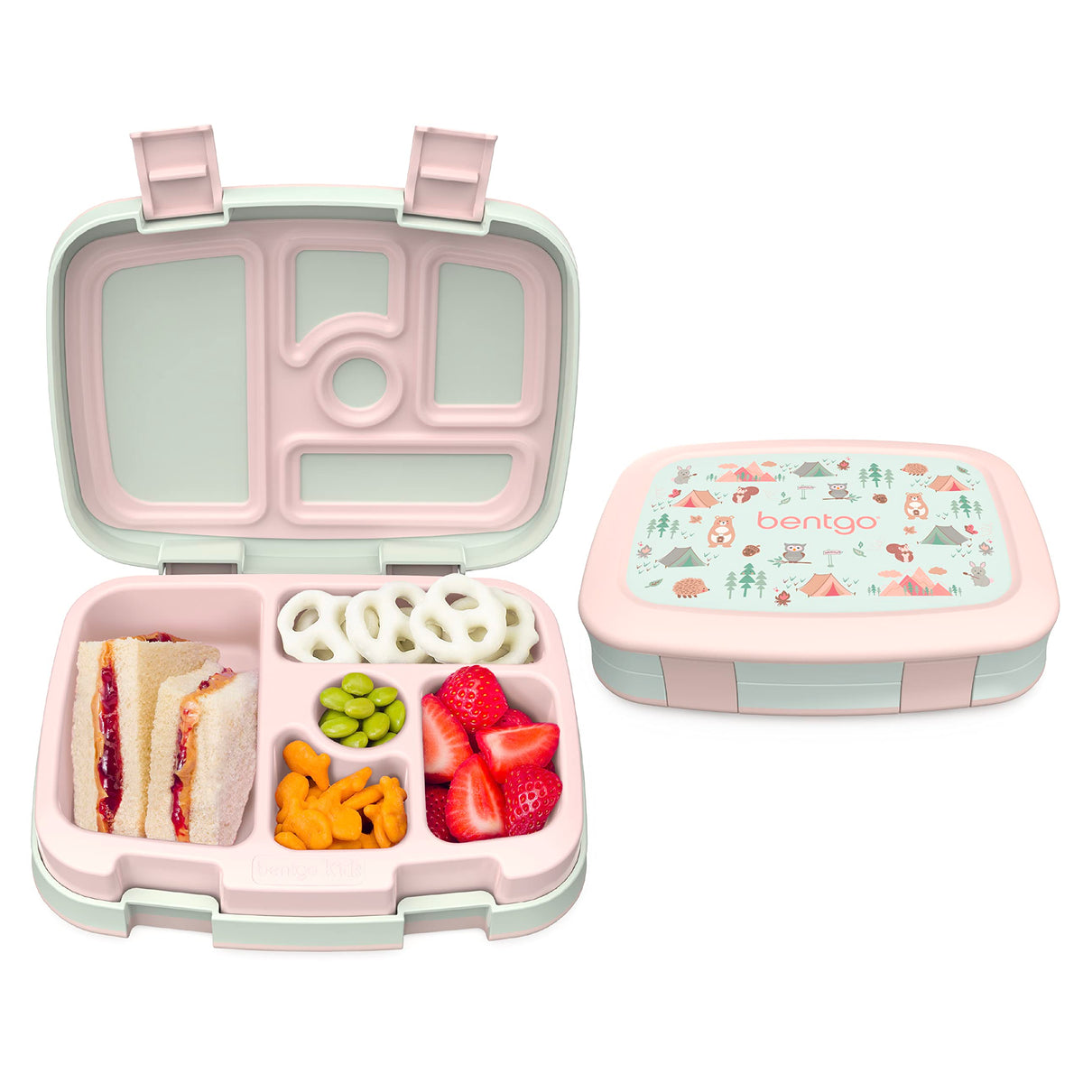 Bentgo Kids Prints Leak-Proof, 5-Compartment Bento-Style Lunch Box - Ideal Portion Sizes For Ages 3 To 7 Bpa-Free, Dishwasher Sa