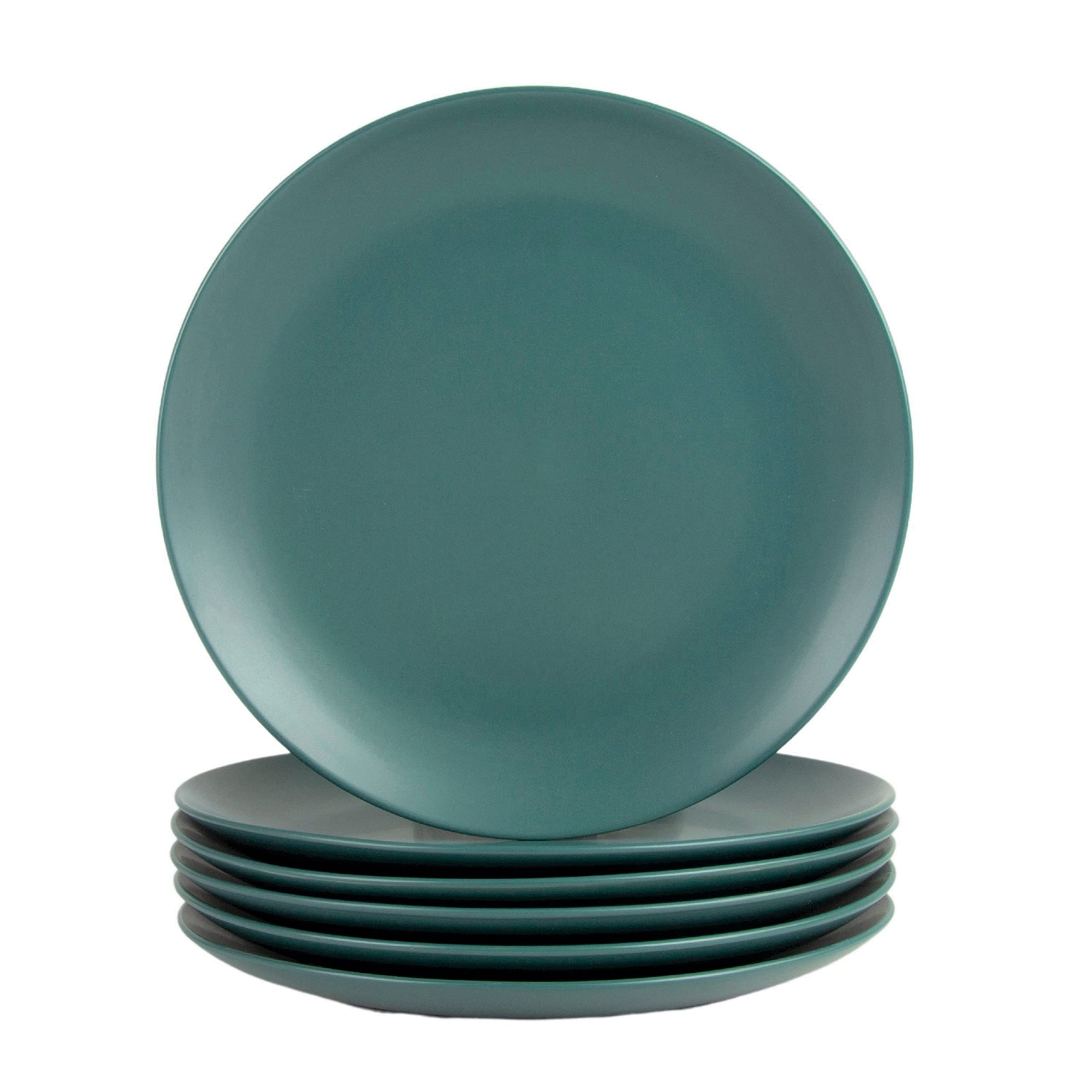 10 Strawberry Street Wazee Matte 105 coupe Dinner Plate, Set of 6, Emerald green