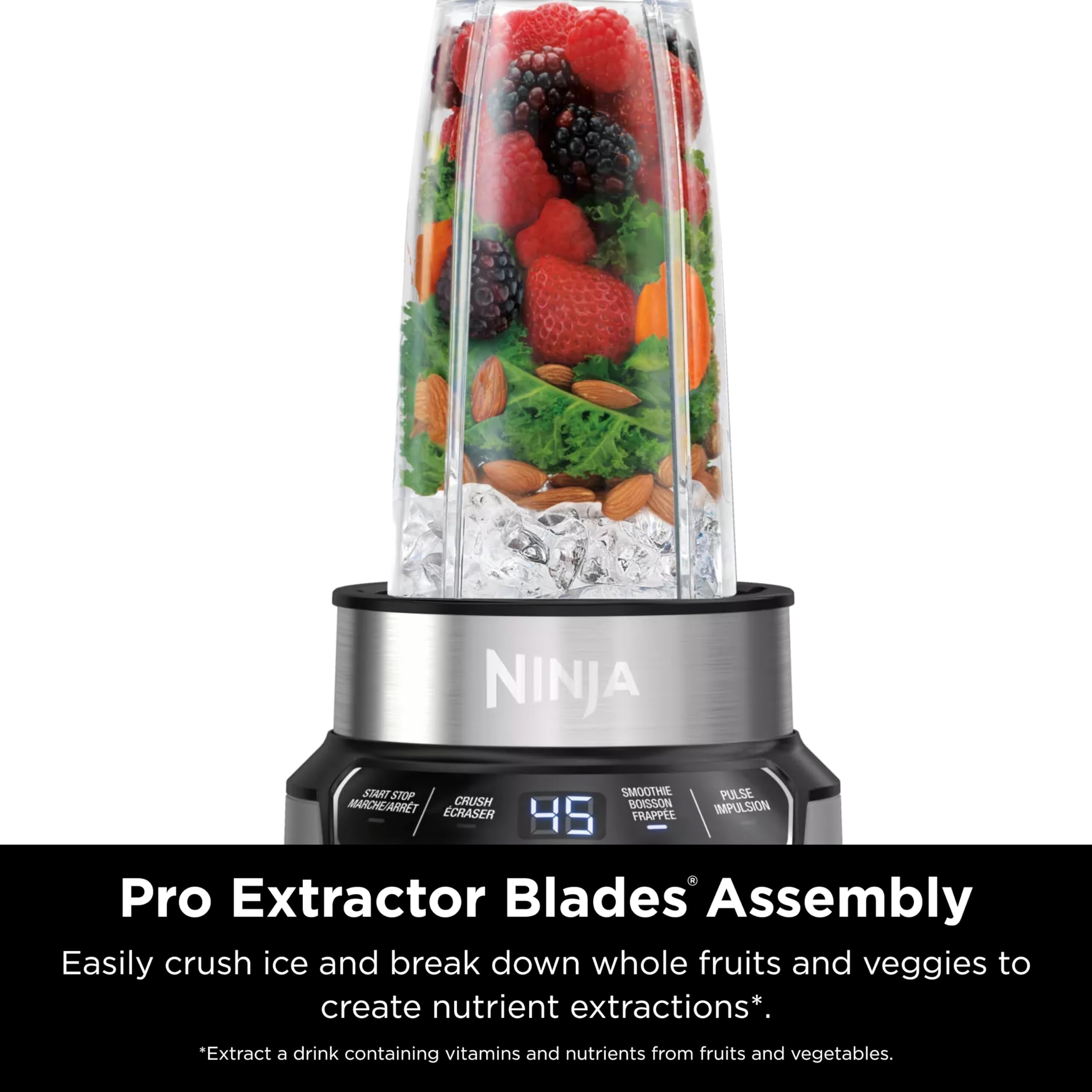 Ninja Bn401 Nutri Pro Compact Personal Blender, Auto-Iq Technology, 1000-Peak-Watts, For Frozen Drinks, Smoothies, Sauces & More