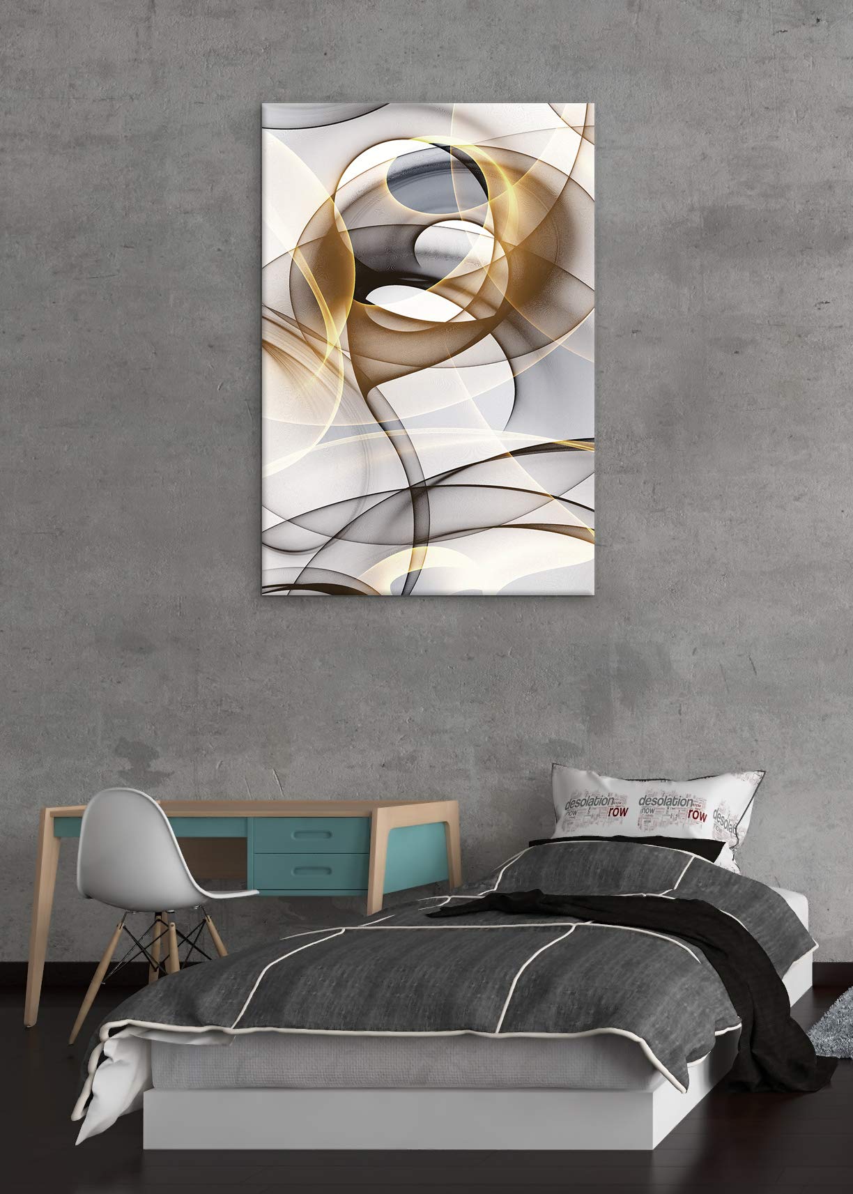 Abstract Wall Art Modern Abstract Wall Decor Gray And Gold Canvas Picture Painting Kitchen Prints Pictures For Home Living Dinin