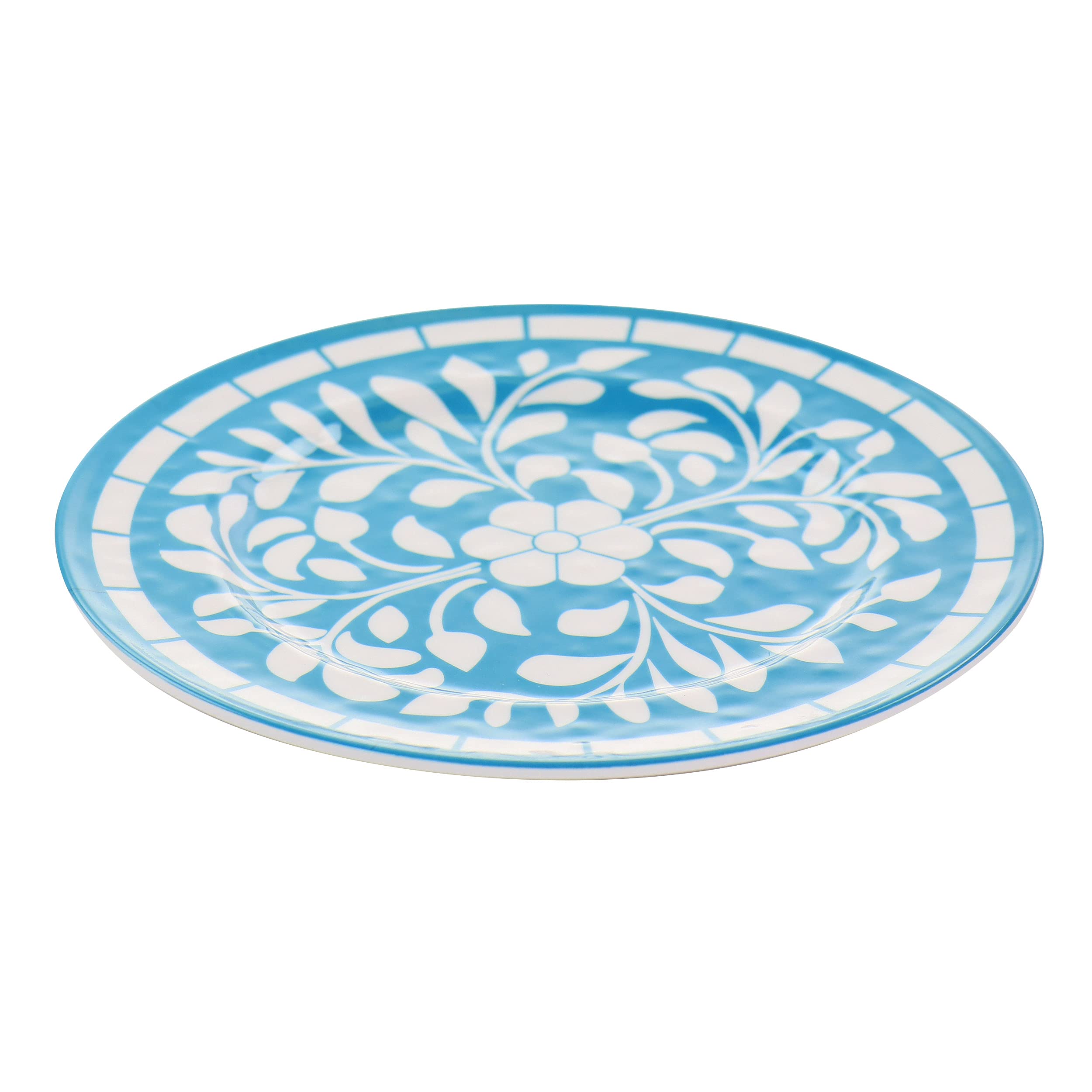 Elama Telly 12 Piece Melamine Dinnerware Set, Teal, (ELM-ELLY)