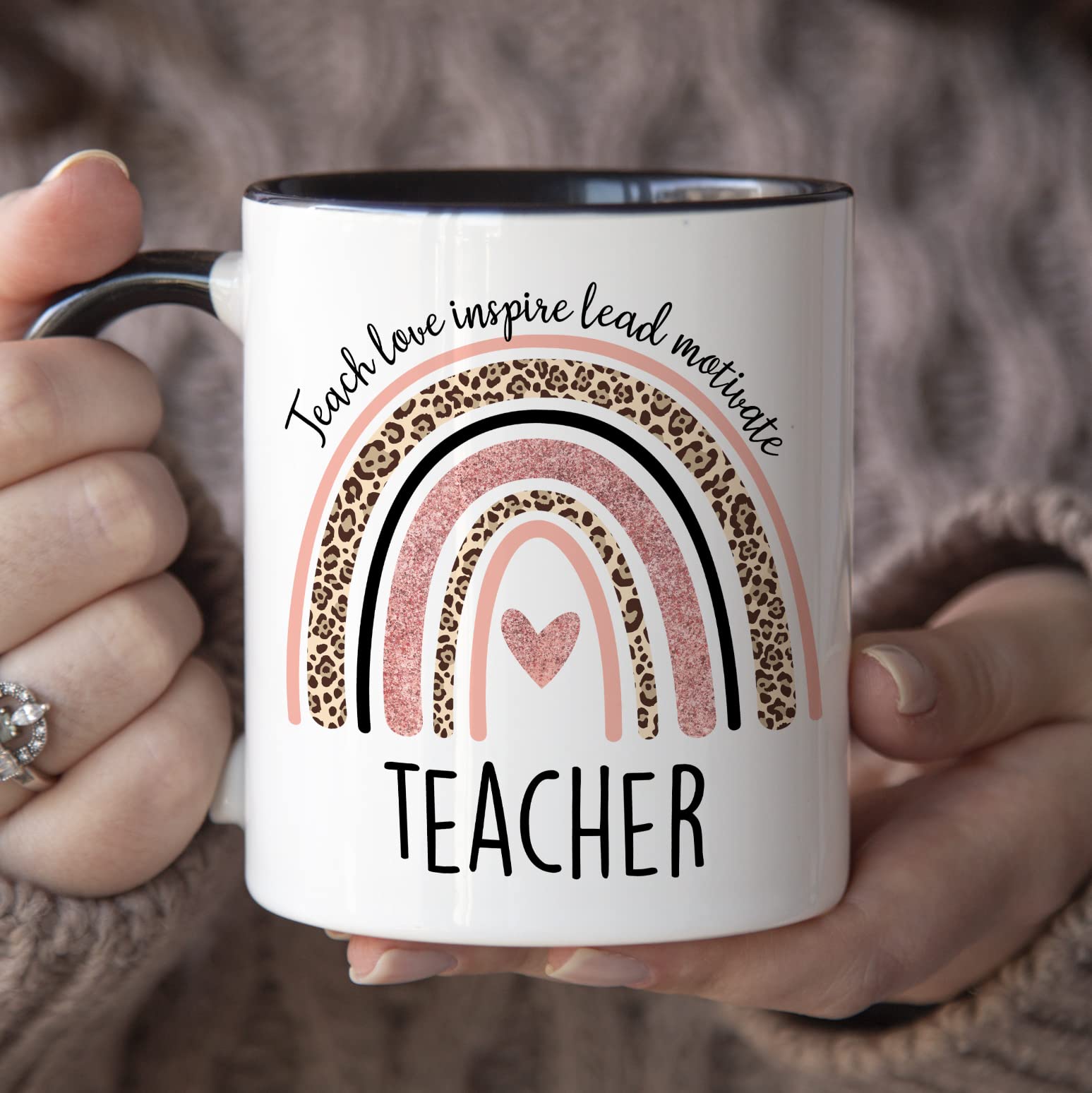 YouNique Designs Teachers Mug, 11 Ounces, Teacher Appreciation Cup, Virtual Teacher Coffee Mug, Best Teacher Mug for Women from