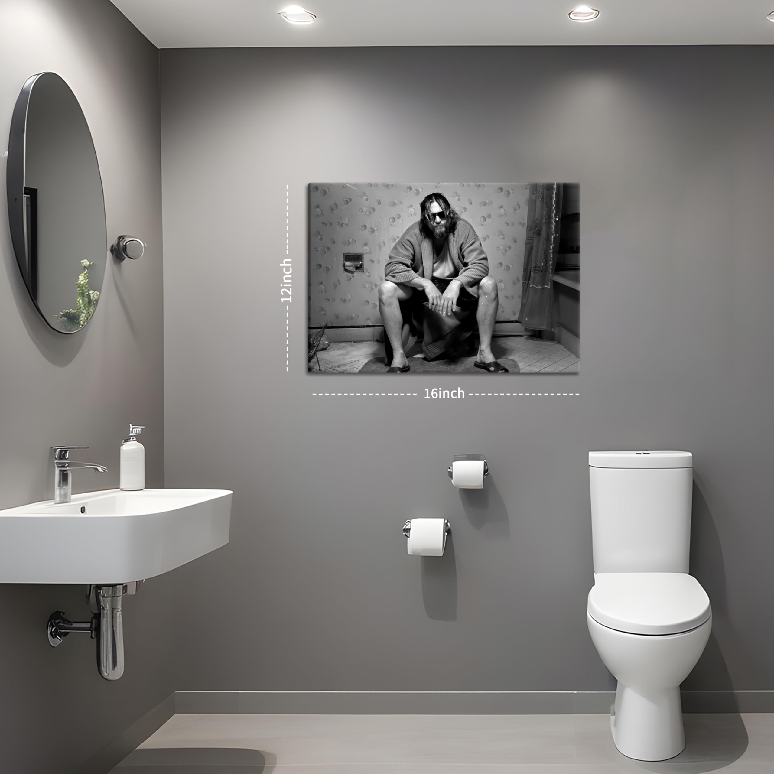Funny Bathroom Wall Decor For Room Aesthetics - 90S Movie Posters Black And White Wall Art, Toilet Humour Amusing Bathroom Cool