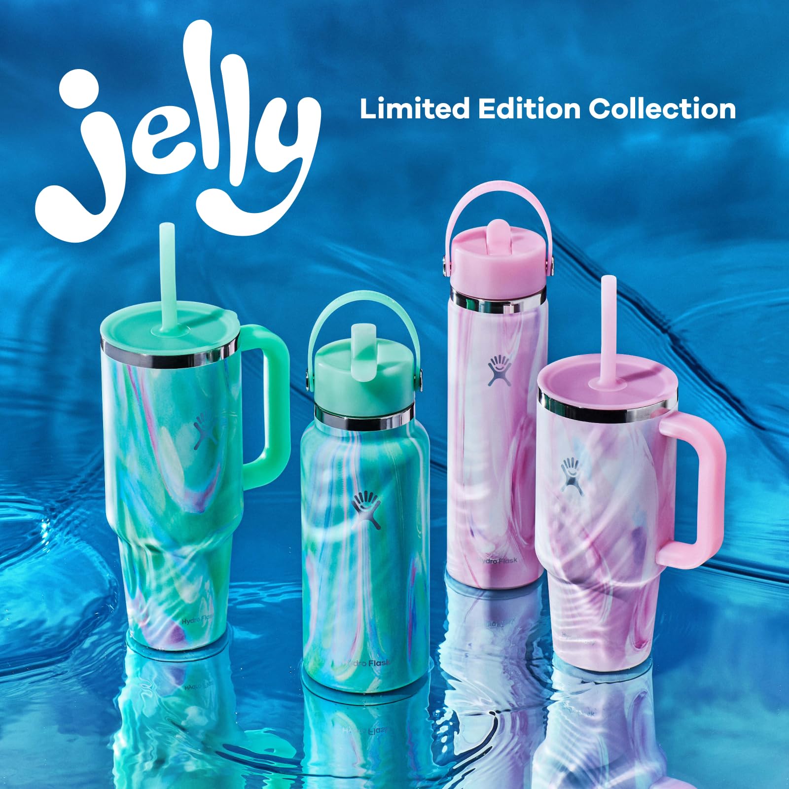 Hydro Flask Travel Tumbler with Handle, Lid and Straw - Insulated Stainless Steel in 32 Oz Jelly Green