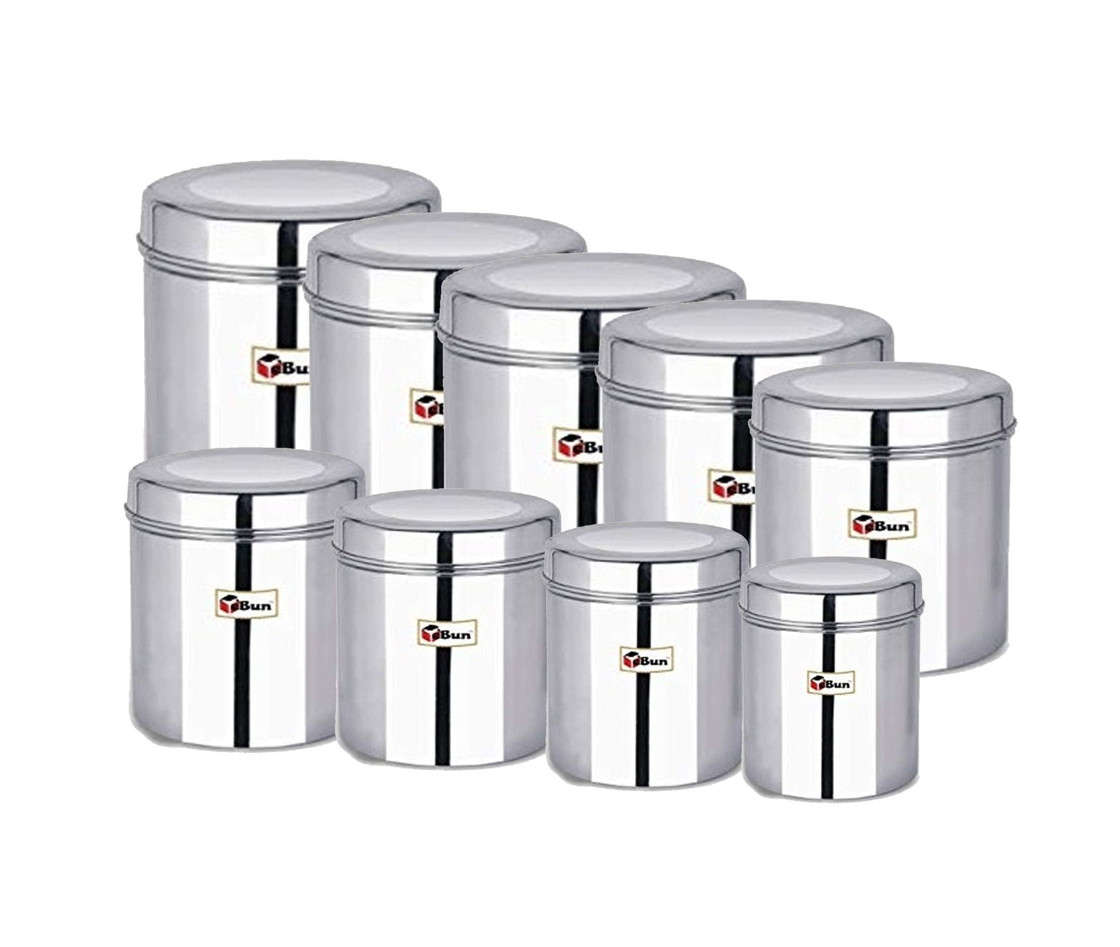 Ebun Heavy Gauge Stainless Steel Multipurpose Mirror Polish Containers | Air Tight Canister For Kitchen Storage | Ubha Dabba | C