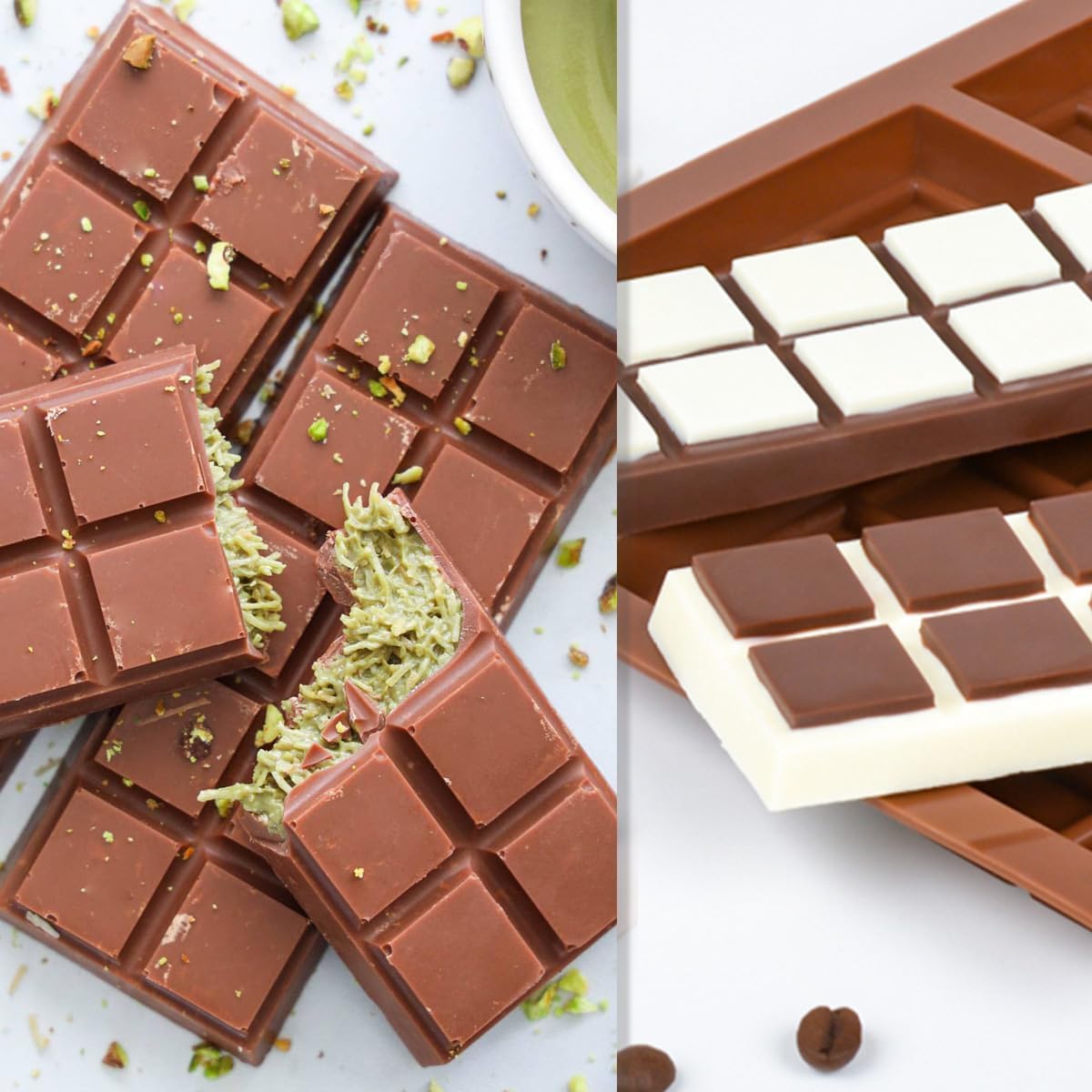 Chocolate Bar Molds Deep Silicone Break-Apart Chocolate Nonstick Protein And Energy Bar Mold Thick Candy Bar Mold Wax Melt Mold
