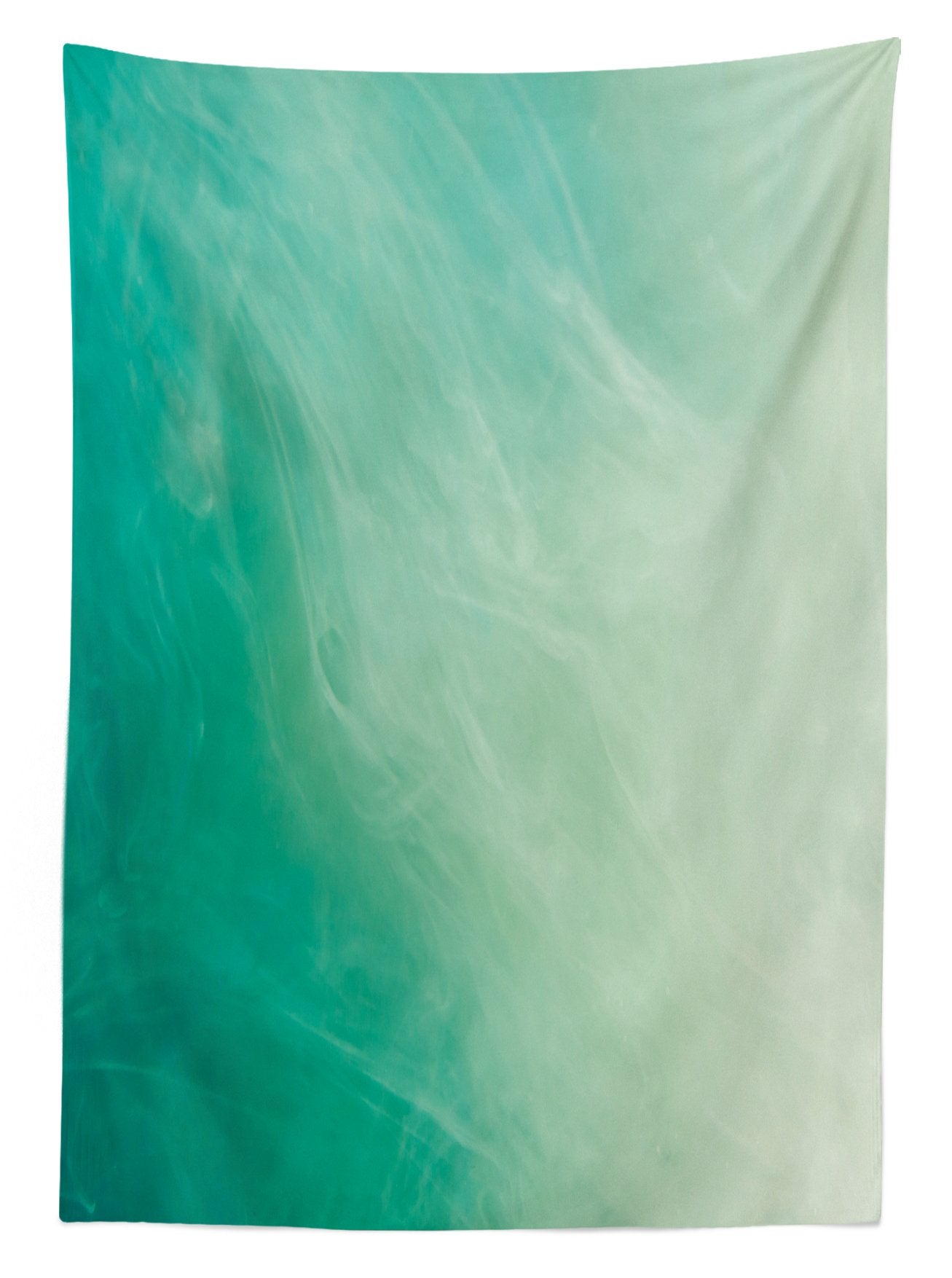 Lunarable Aqua Tablecloth, Watercolor Effect Wave Pattern Abstract Underwater Illustration Calming Art, Rectangular Table Cover