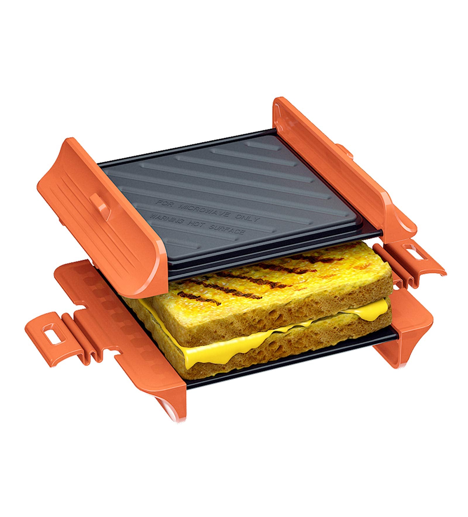 Microwave Sandwich Maker | Panini Press Sandwich Maker | Microwave Grill Tray Crisper | Grill Fast And Dishwasher Safe