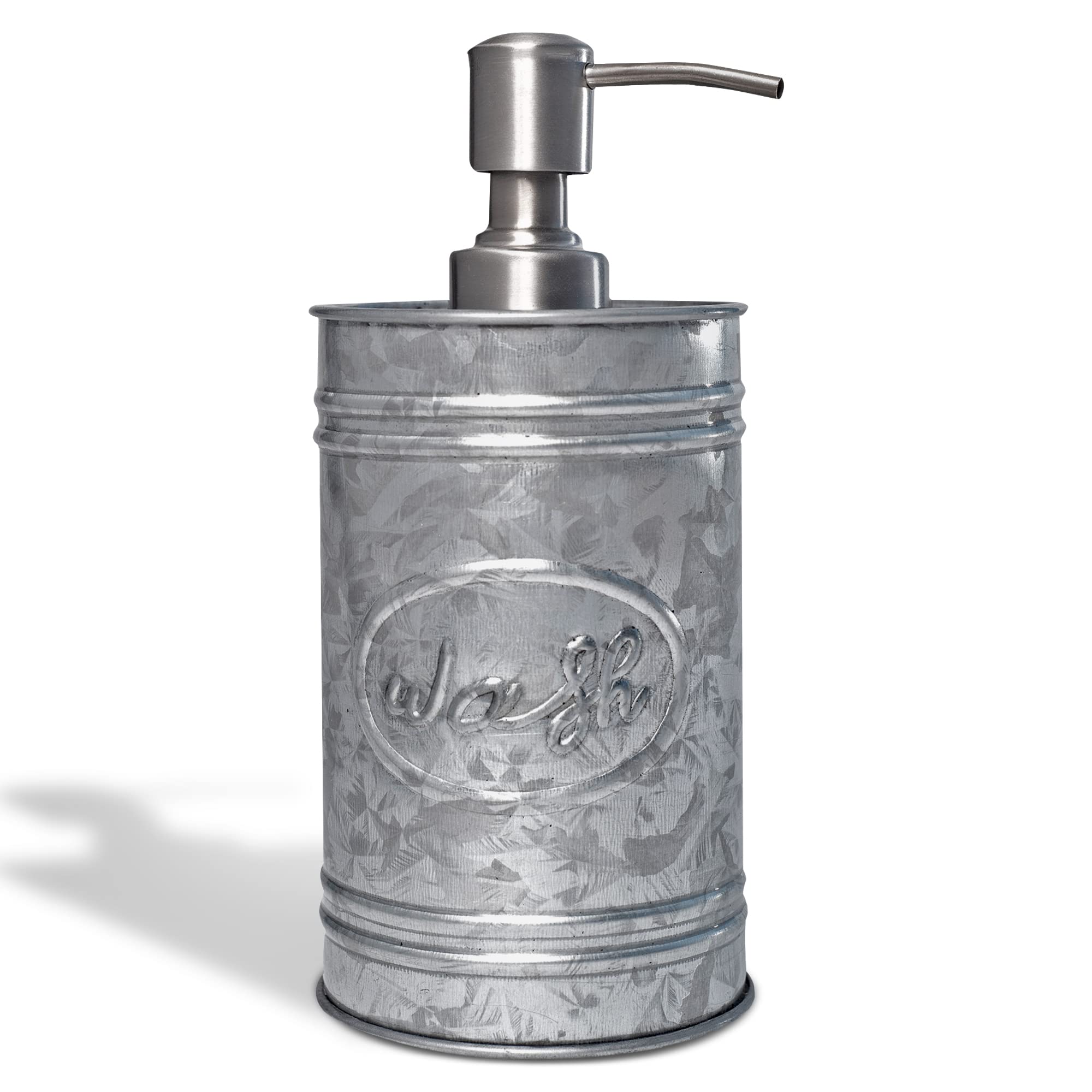 Autumn Alley Galvanized Farmhouse Soap Dispenser Kitchen - Rustic Soap Dispenser For Bathroom - Stainless Steel Pump For Hand Wa