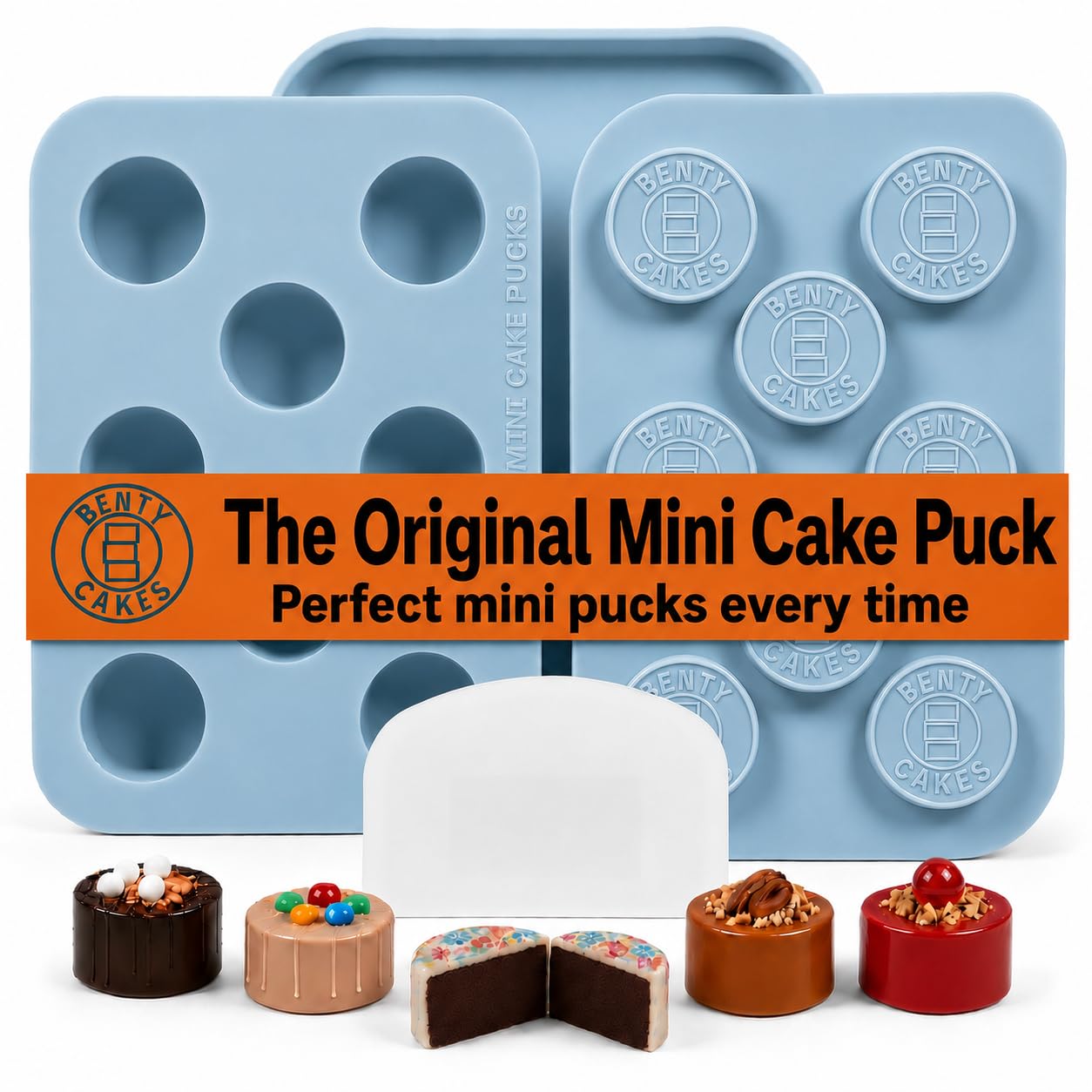 Benty Cakes  The Original Mini Cake Puck Mold Set  Better than a Cake Pop! Make Chocolate Covered Desserts  BPA Free Silicone