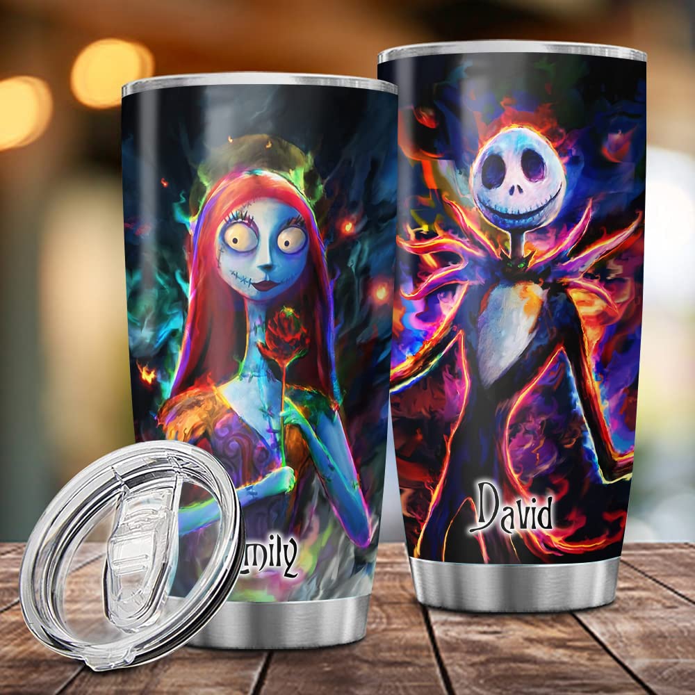 So Many Pets Sally&Jack Couple Nightmare Characters Art Halloween Tumbler Gifts For Him Her Wife Husband Christmas Movie 30Oz 20