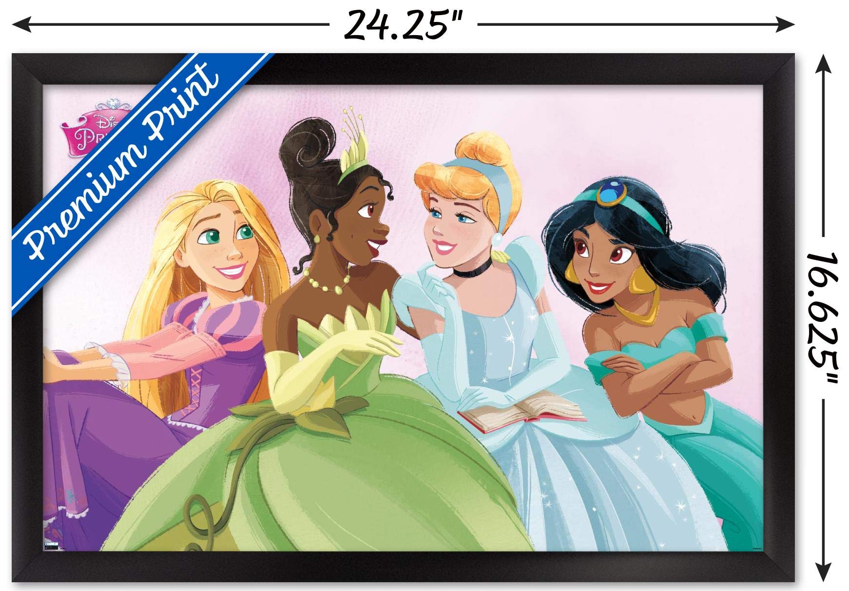 Trends International Disney Ultimate Princess Celebration-Group Wall Poster, 14.725'' X 22.375'', Black Framed Version