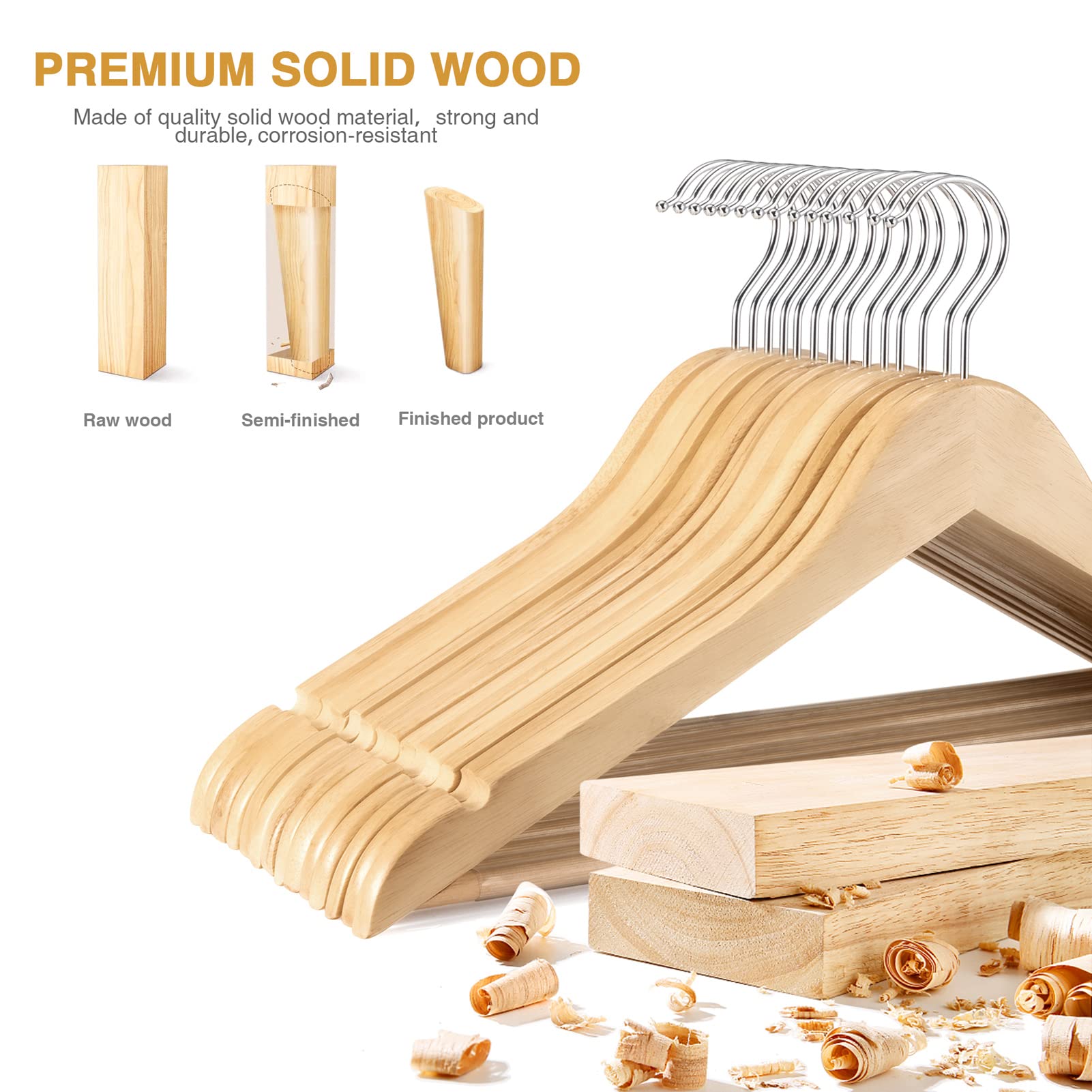 House Day Wooden Hangers 30 Pack Wood Clothes Hangers Smooth Finish Wooden Coat Hangers For Closet Heavy Duty Hangers Solid Wood