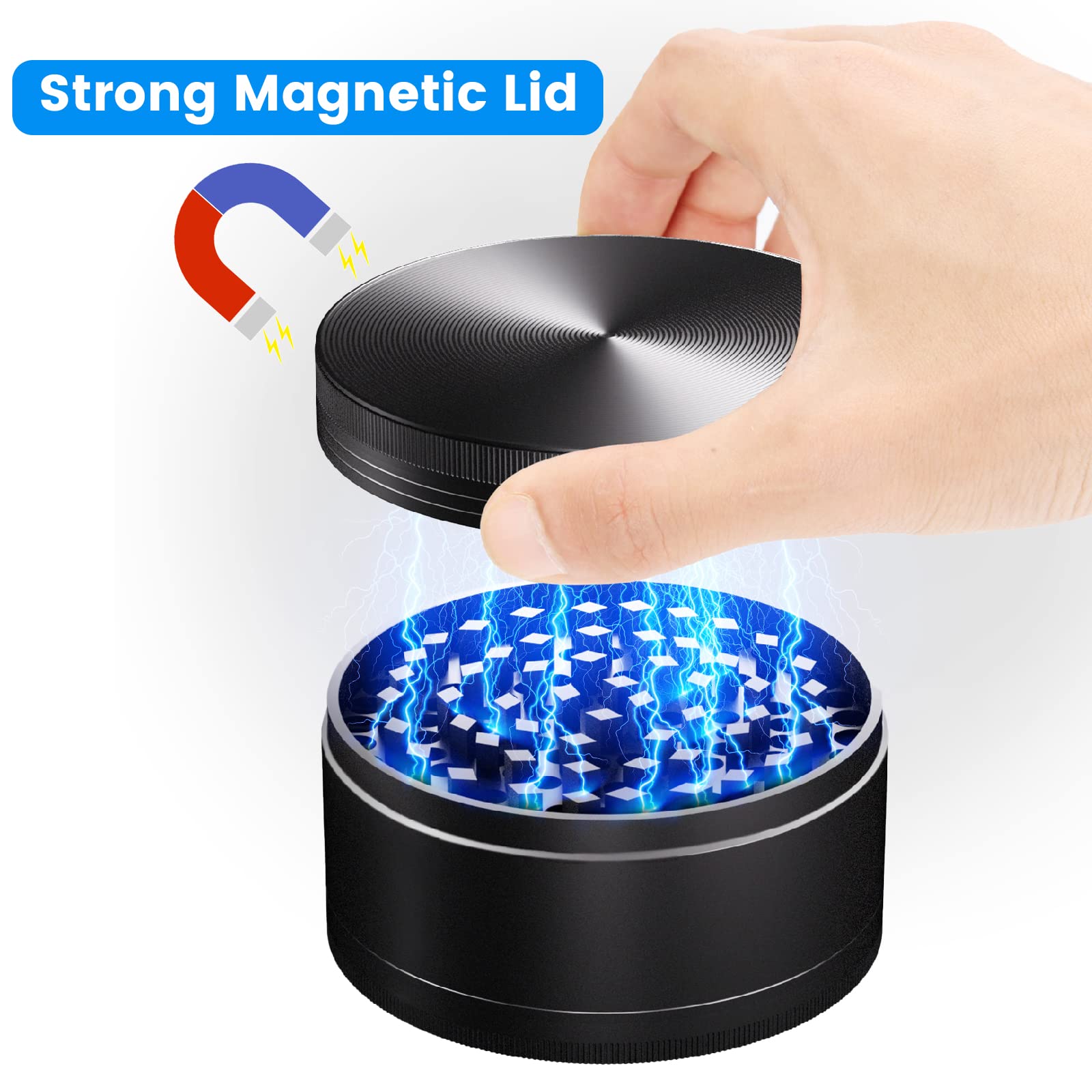 Matoolser Spice Grinder Large 3.0 Inch (Black)