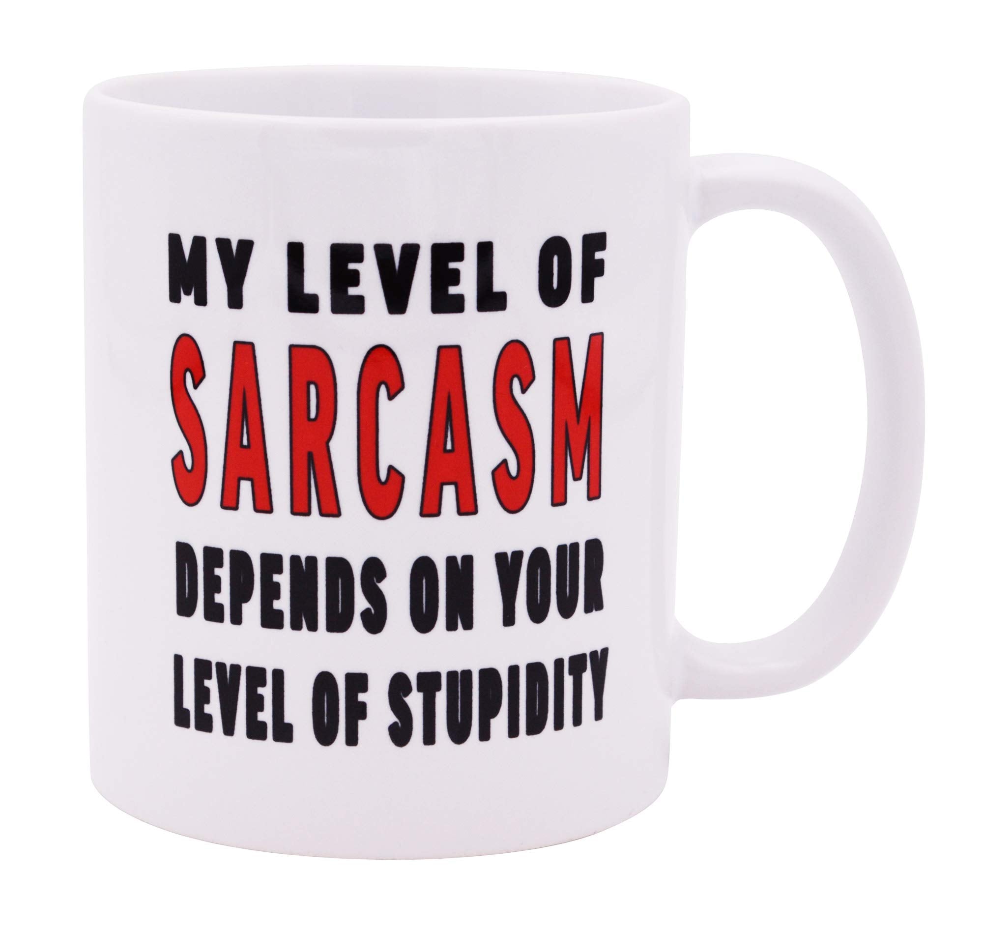 Rogue River Tactical Sarcastic Funny Coffee Mug My Level of Sarcasm Novelty Cup Great Gift Idea For Employee Boss Coworker