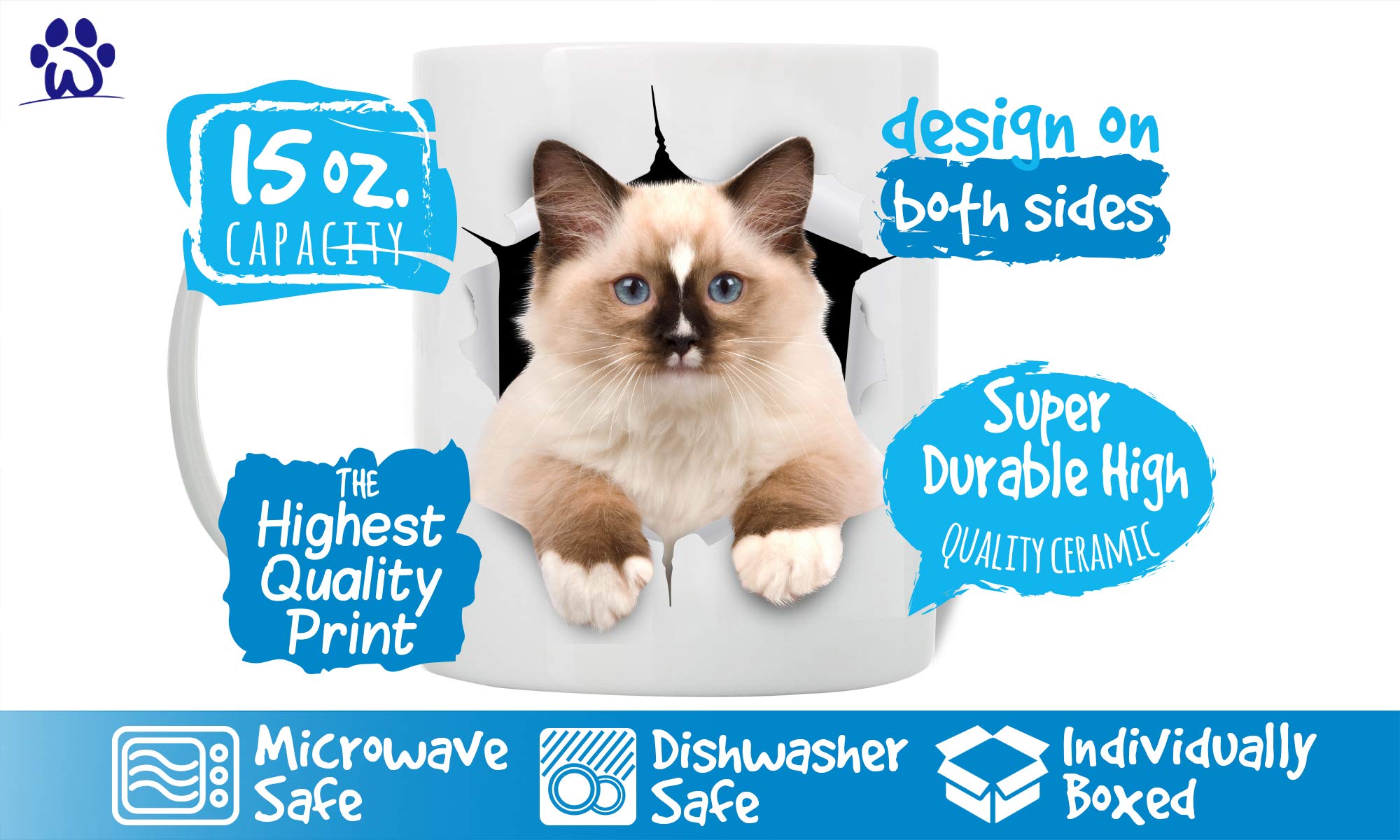 Funny Ragdoll Cat Coffee Mug - Ceramic Funny Coffee Mug - Perfect Cat Lover Gift - Cute Novelty Coffee Mug Present - Great Birth