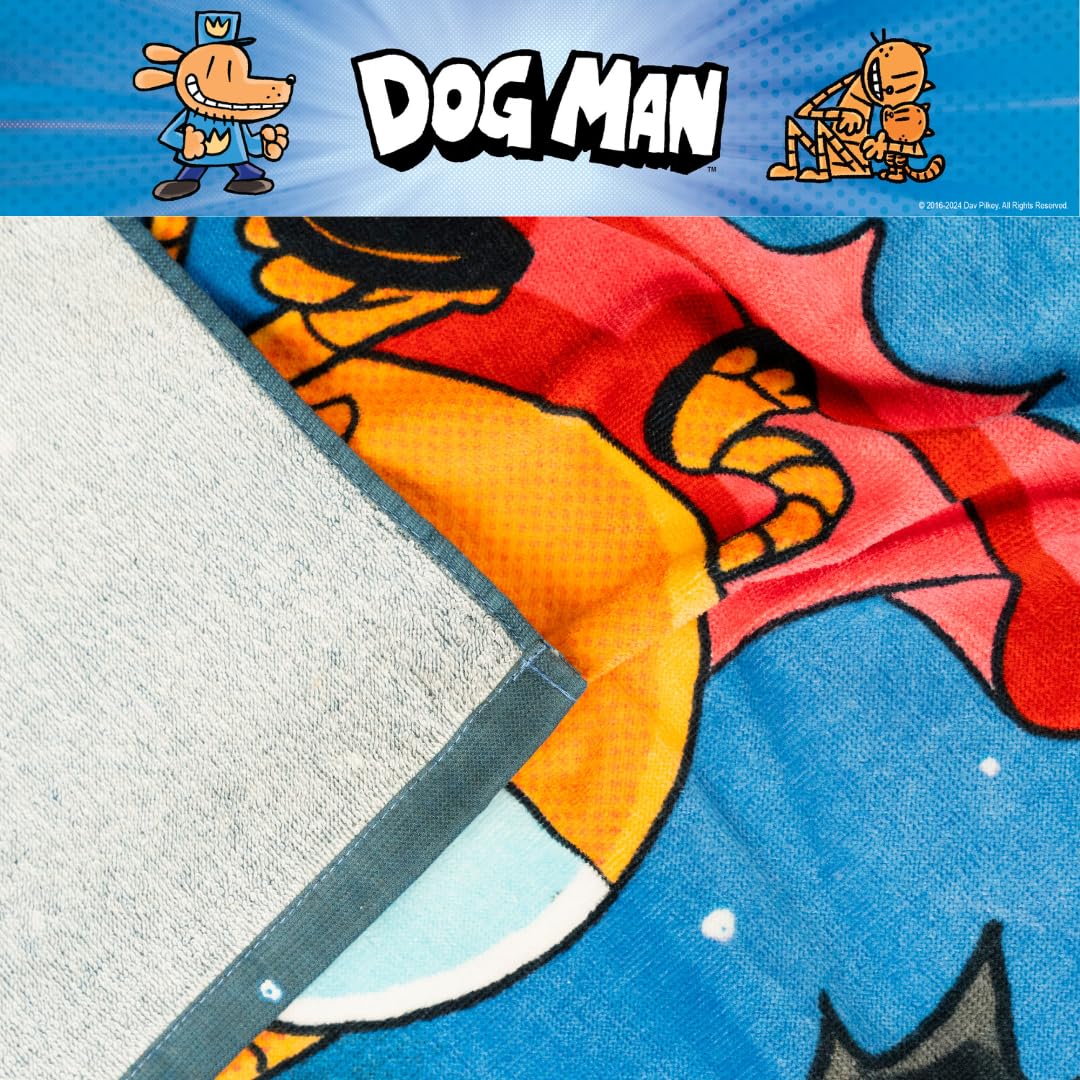 Dog Man Supa Cop & Petey Book Kids Super Soft Cotton Bath/Pool/Beach Towel, 58 in x 28 in, (Offically Licensed Product) by Franc