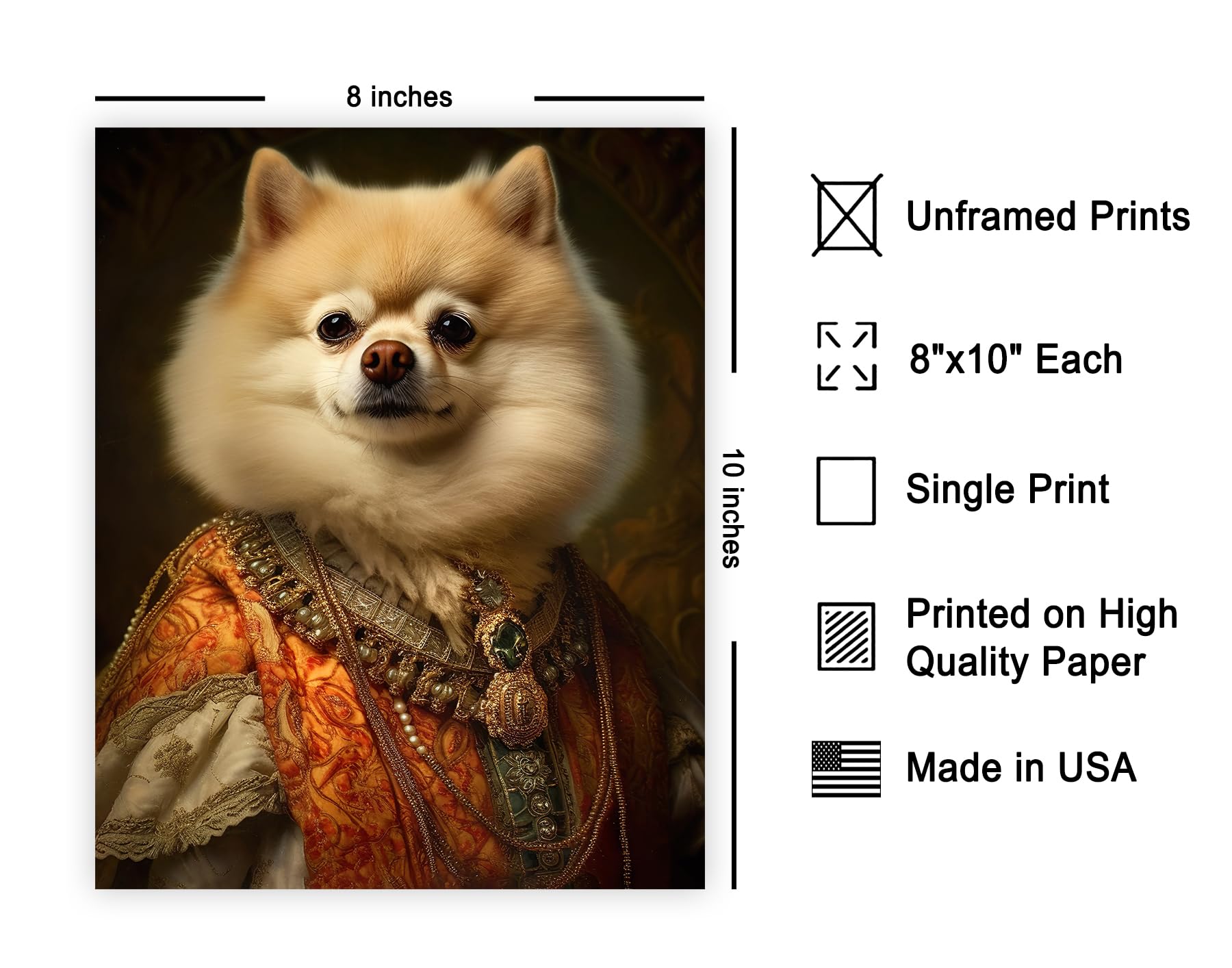 Poster Master Aristocratic Pomeranian Poster - Dog Print - Renaissance Art - Dog Breed Art - Gift For Him, Her & Animal Lover -