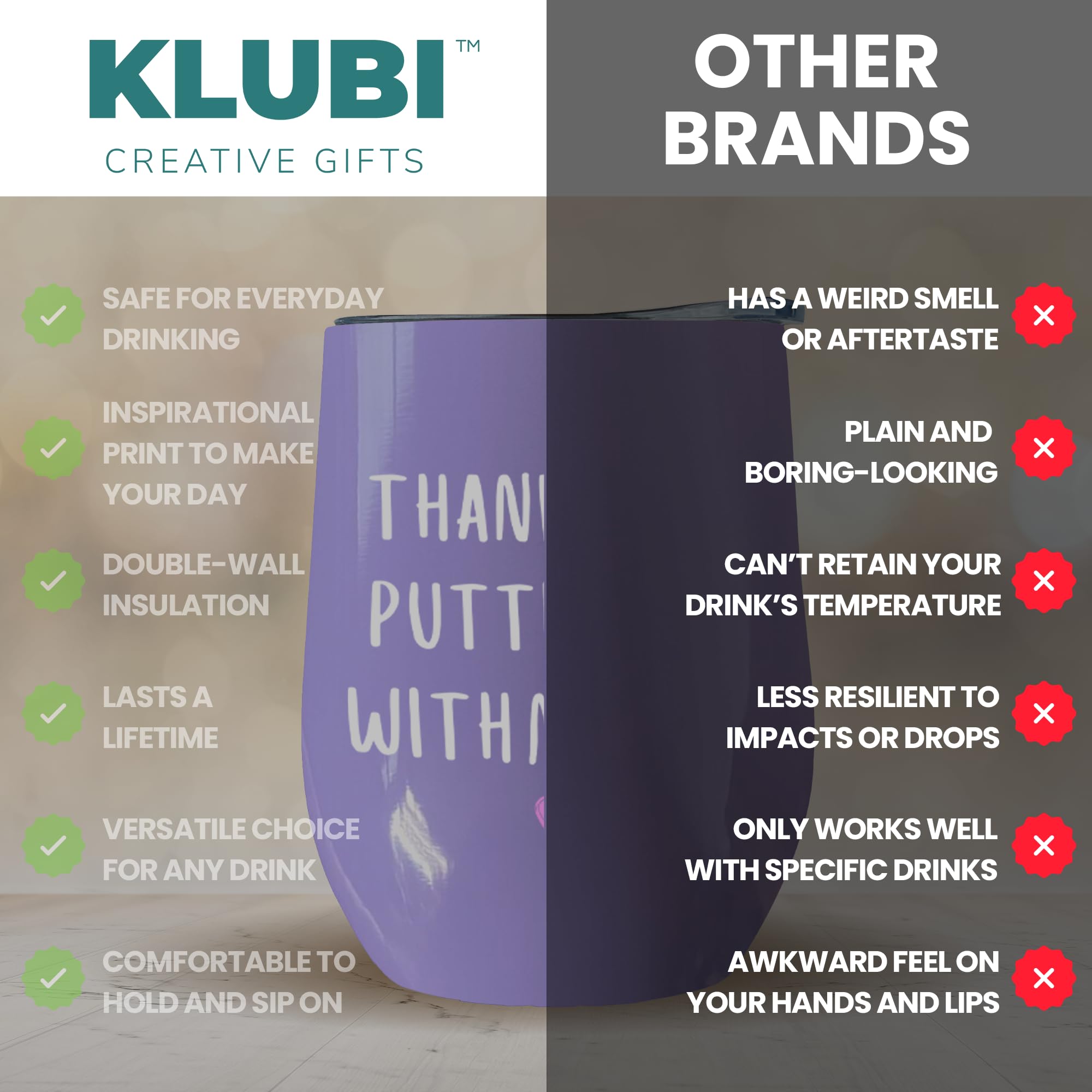 KLUBI Daycare Provider Gifts - Thanks For Putting Up With My Kid Tumbler 12oz Purple Coffee Mug Daycare Teacher Gifts for Teache