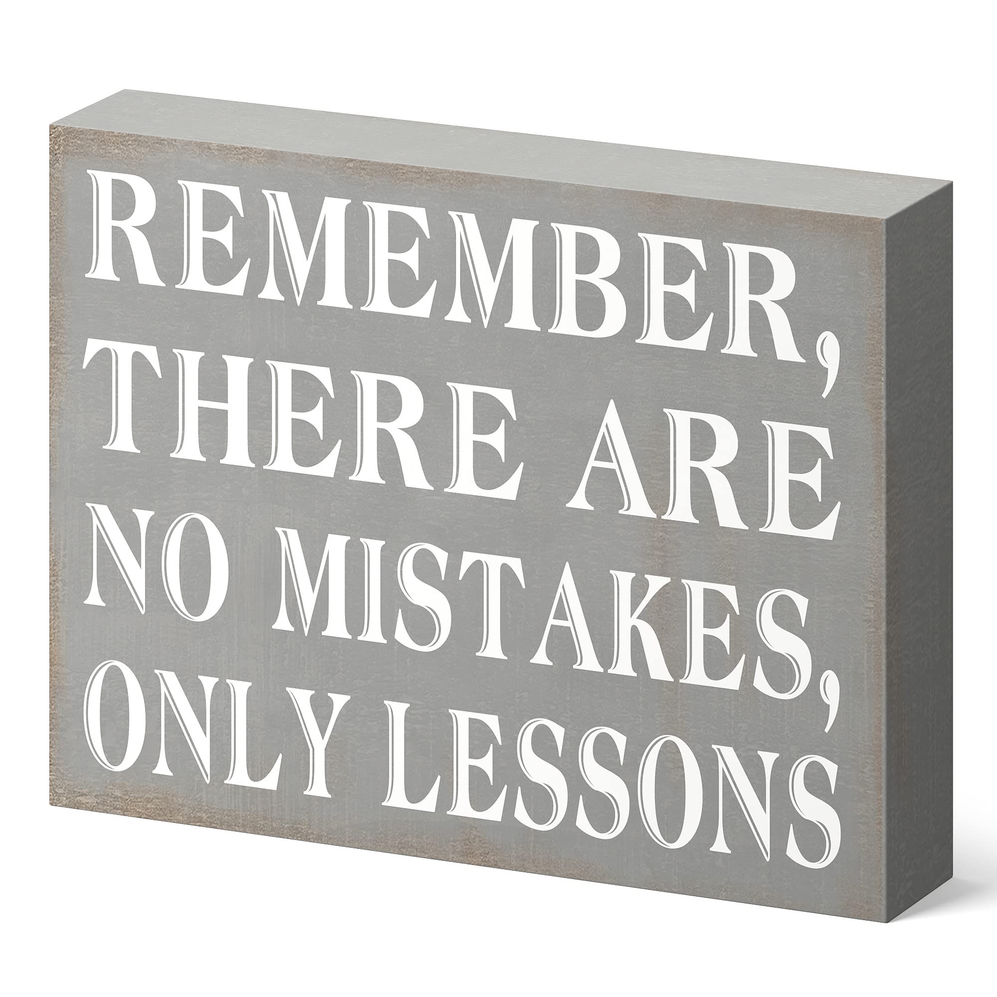 Barnyard Designs Wooden Box Sign Motivational Desk Decor, Inspirational Office Desk Decorations for Women Office Bathroom Shelf 