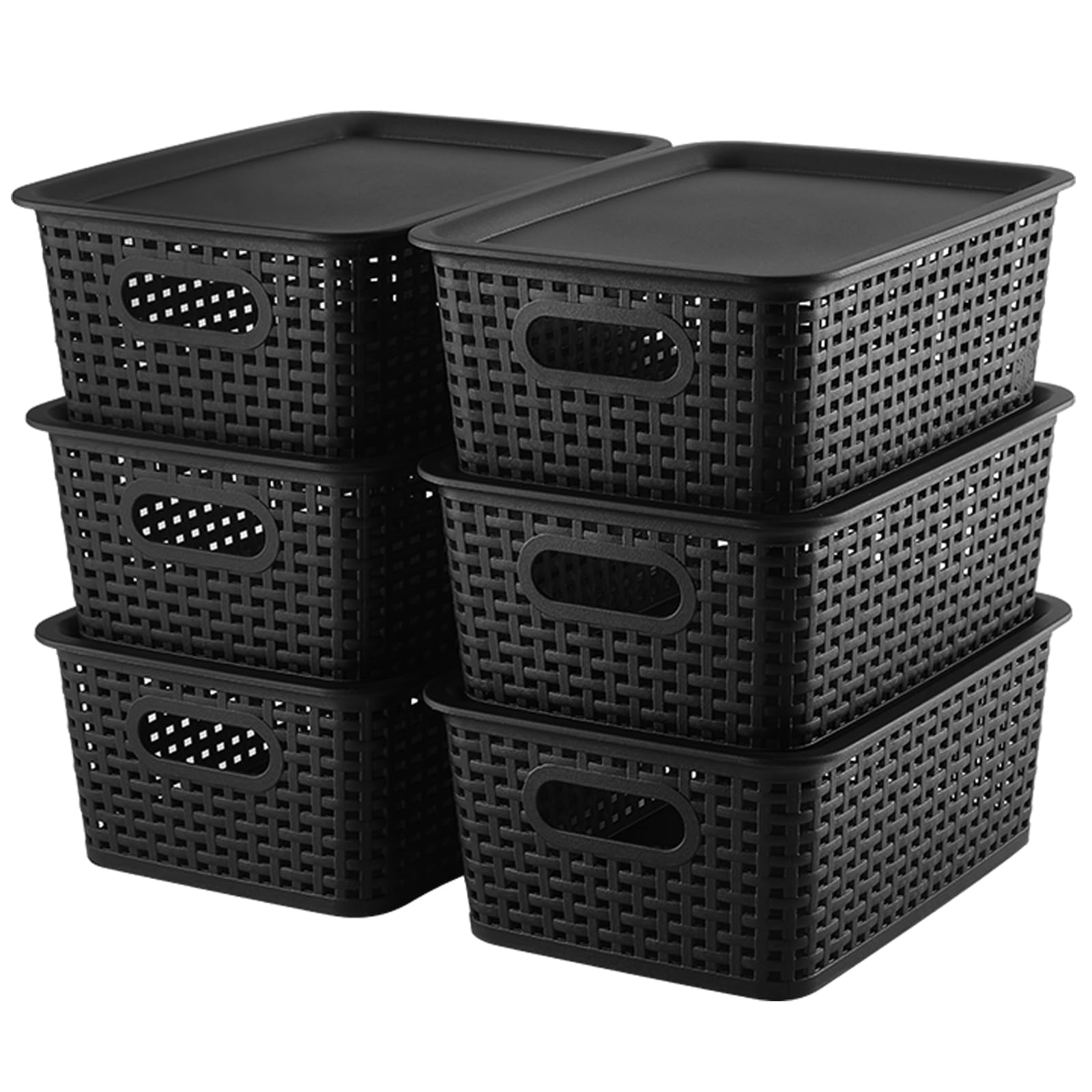Areyzin Storage Bins Plastic Storage Baskets With Lid Small Baskets For Organizing Stackable Storage Container Organizer Bins Fo