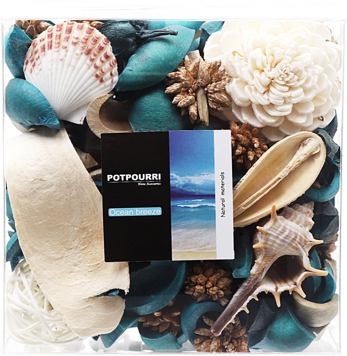 Qingbei Rina Blue Potpourri,Ocean Scent Potpourri Dried Flower,Spring Decorative Bowl Vase Filler, Home Fragrance Sachet, Beach 