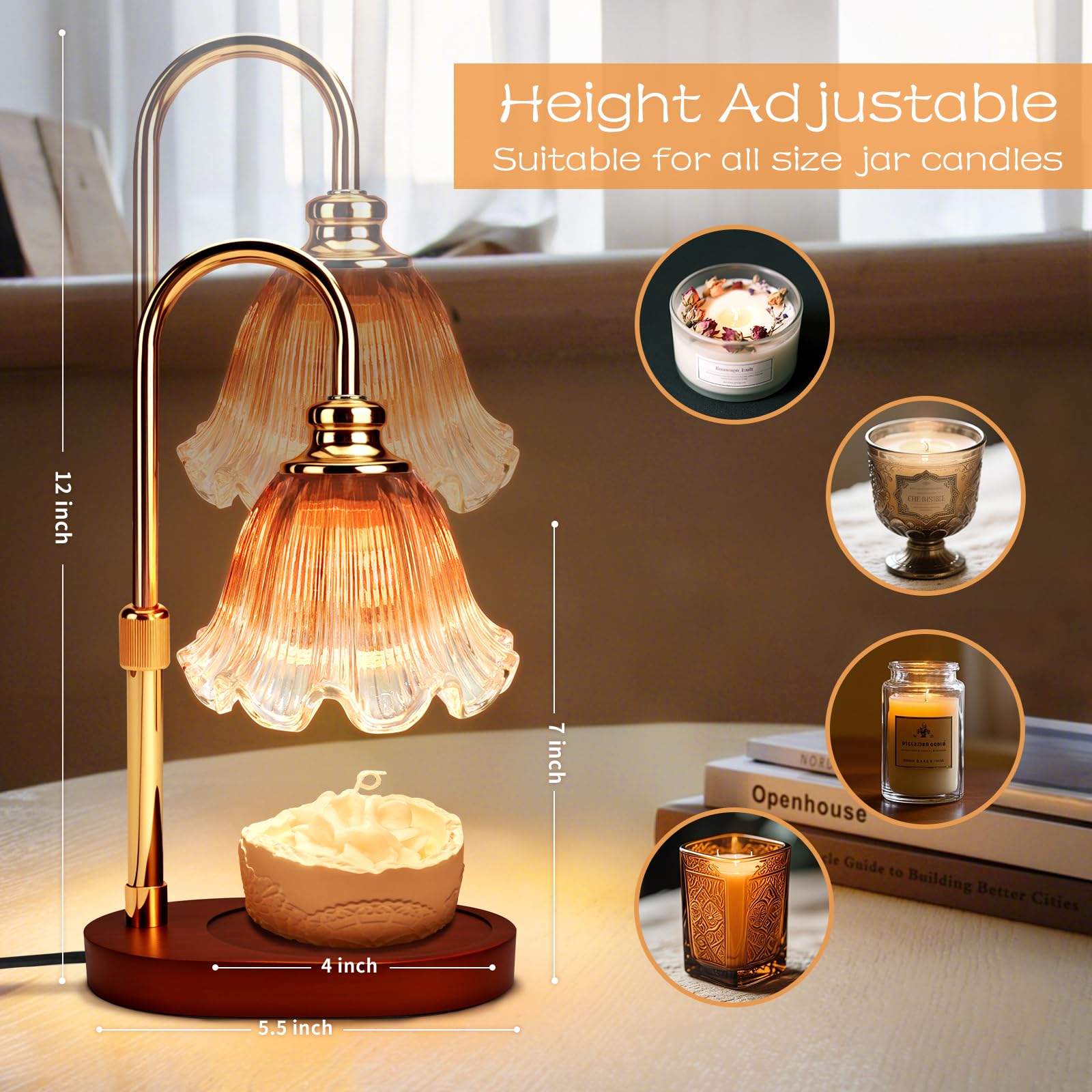 Banbanda Candle Warmer Lamp with Timer Dimmable: Wax Warmer Gifts for Mom, Birthday Gifts for Women & Home Decor for House Warmi