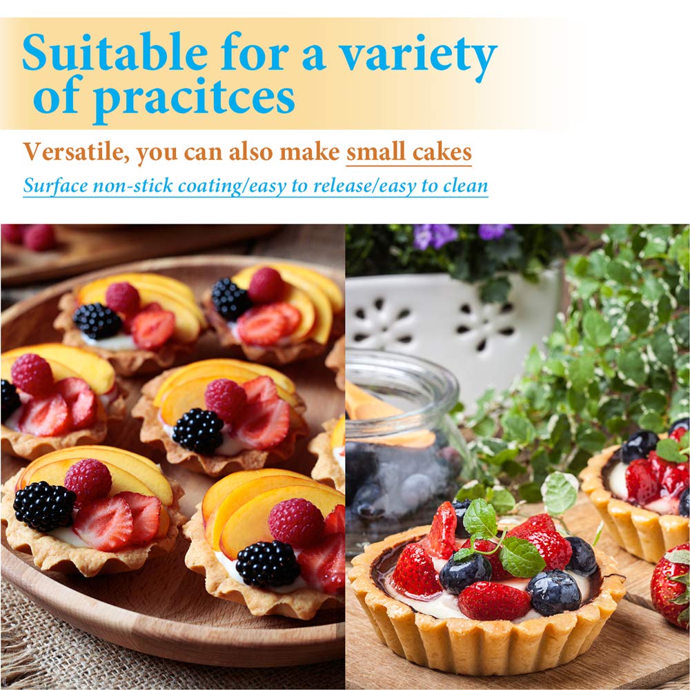 Amytalk 20 Packs Cupcake Mold, 3.8Inch Stainless Steel Mini Pie Tartlet Cupcake Cake Muffin Mold Tin Pan Baking Tool