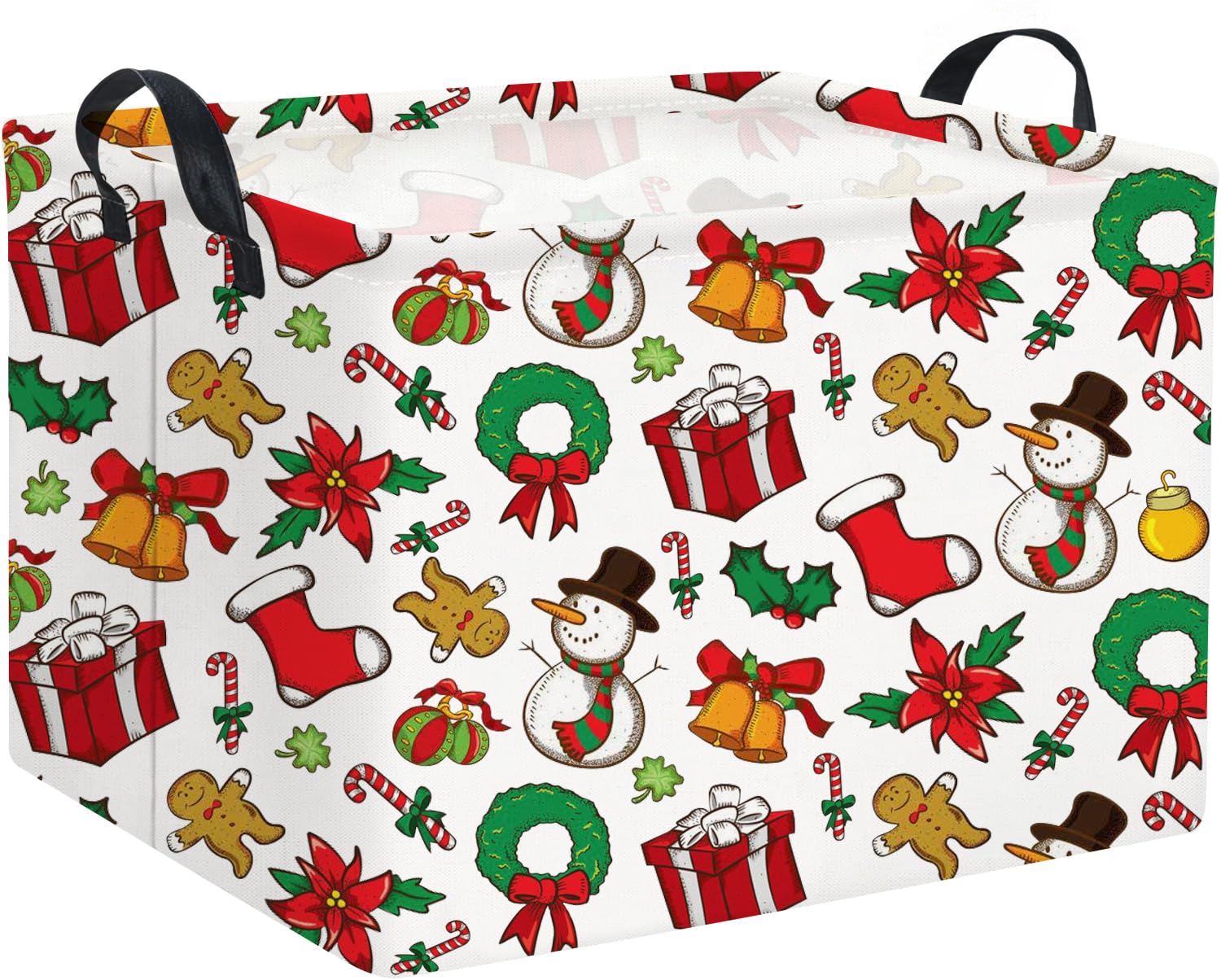 HIYAGON Rectangular Christmas Basket for Families Holiday Gift Basket Baby Storage Bin Kids Toy Organizer Box for Boy and Girls 