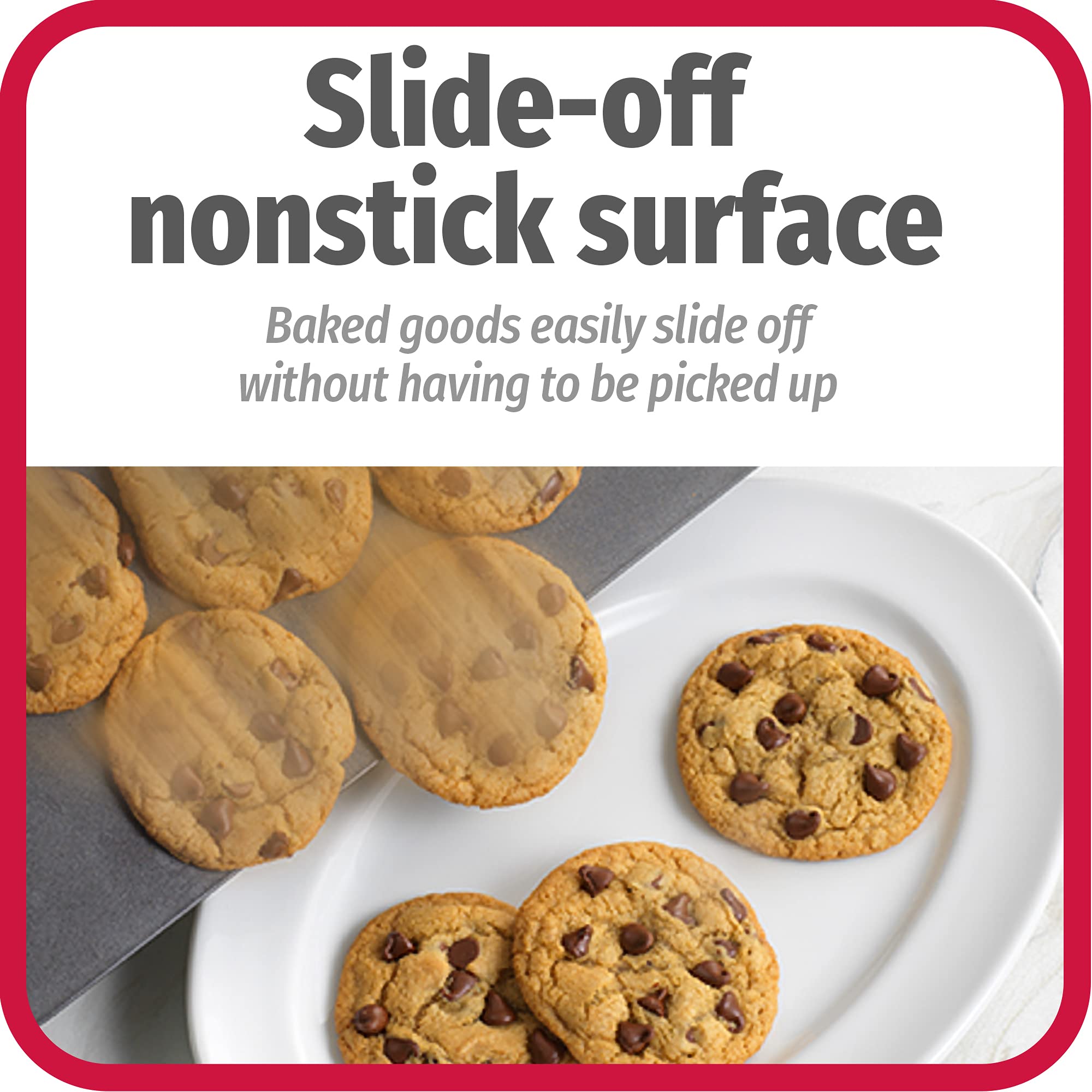 GoodCook AirPerfect Non-Stick Cookie Sheet Set, 2 Piece - Carbon Steel, Large 16” x 14” & Medium 14” x 12”, Gray