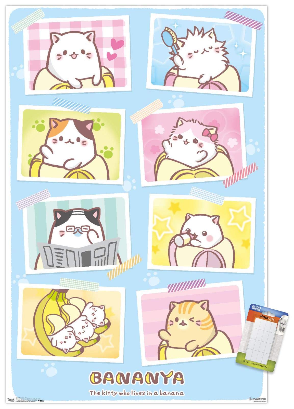 Trends International Bananya - Grid Wall Poster, 22.375'' X 34'', Poster & Mount Bundle