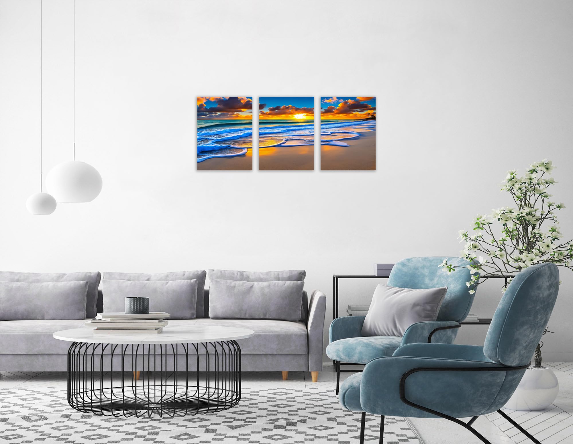Tutubeer 3 Pcs Wall Decor Beach Ocean Pictures Sunrise Over The Beach Pictures Print On Canvas Pictures Of The Beach Pictures Wa