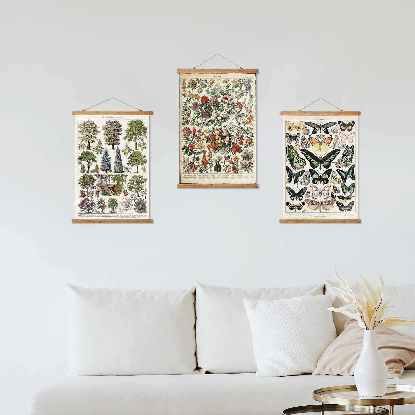 3 Mixed Pack Vintage Poster, Rustic Room Aesthetic, Retro Wall Art Prints Without Fading, Printed On Linen With Wood Frames, Rea