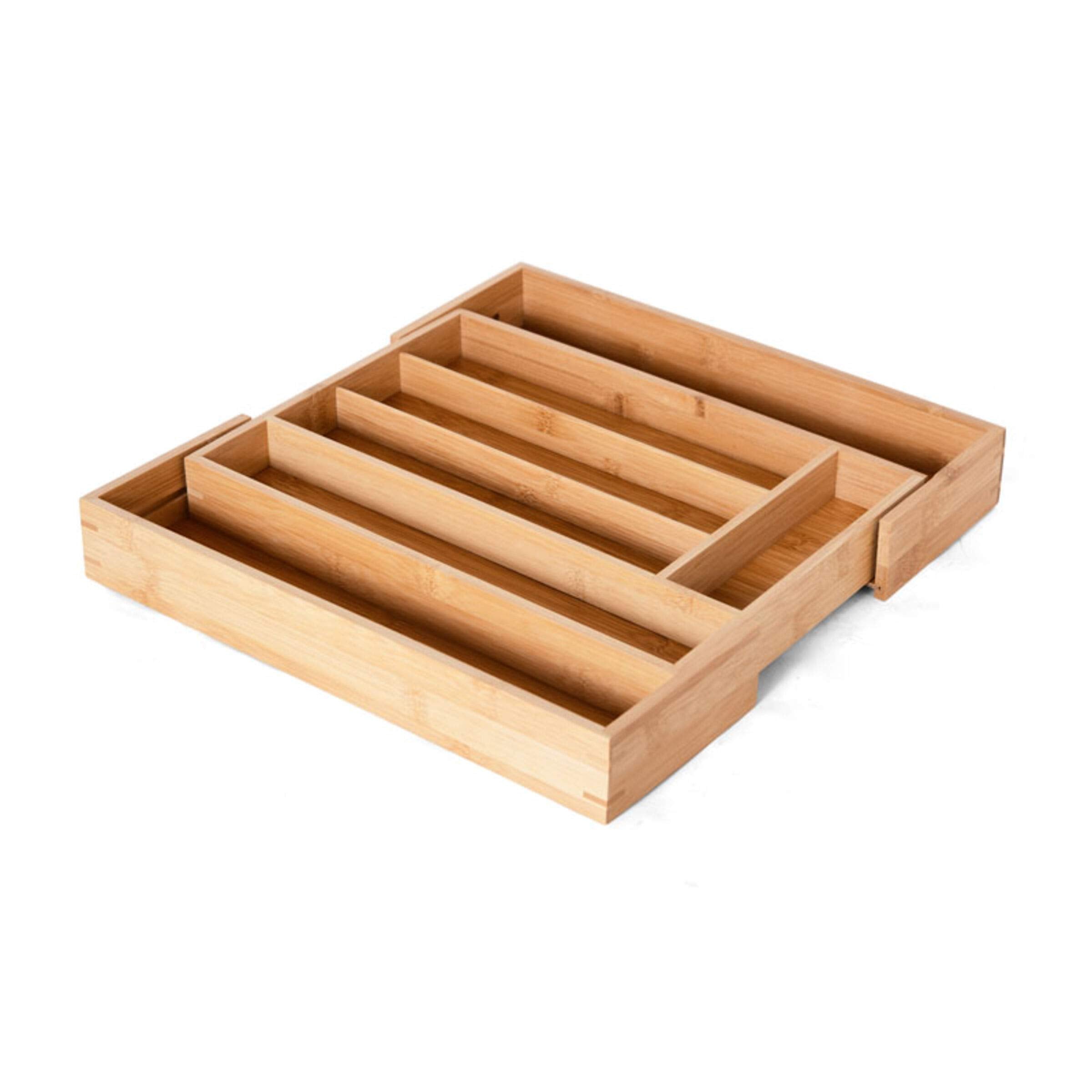 Copco Flatware Expandable Bamboo Drawer Organizer, Natural, 1.97" H x 10.04" L x 13.98" W, Model 5208596