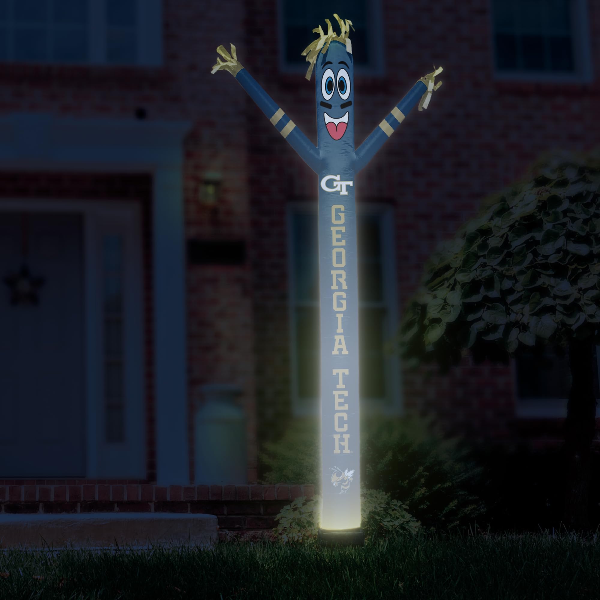 Sporticulture NCAA GT Jackets Football Wacky Waving Inflatable Tube Guy with LED Lights & Built-in Blower Air Wacky Dancers Infl