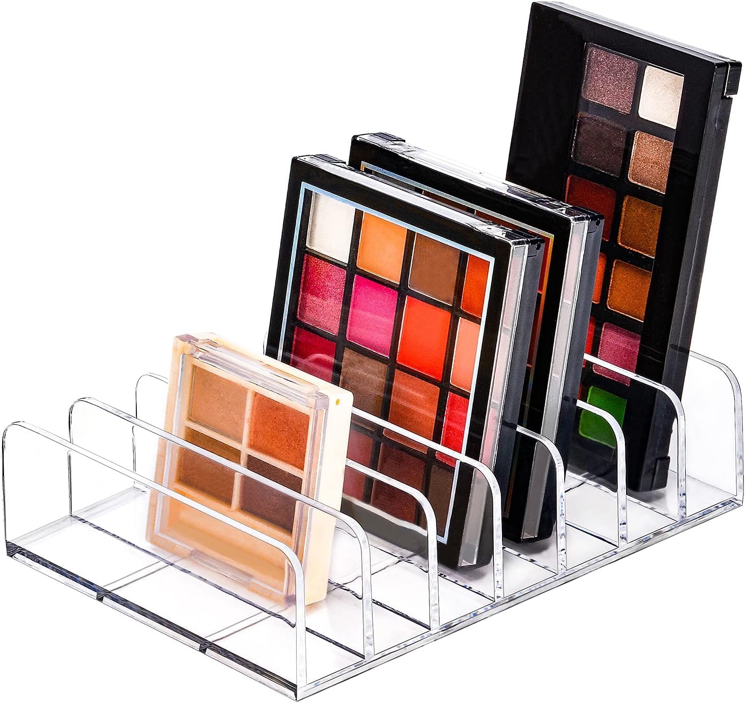 Zeinwap Acrylic Makeup Palette Organiser, Clear, 7Section, For Vanity Countertop Or Drawer