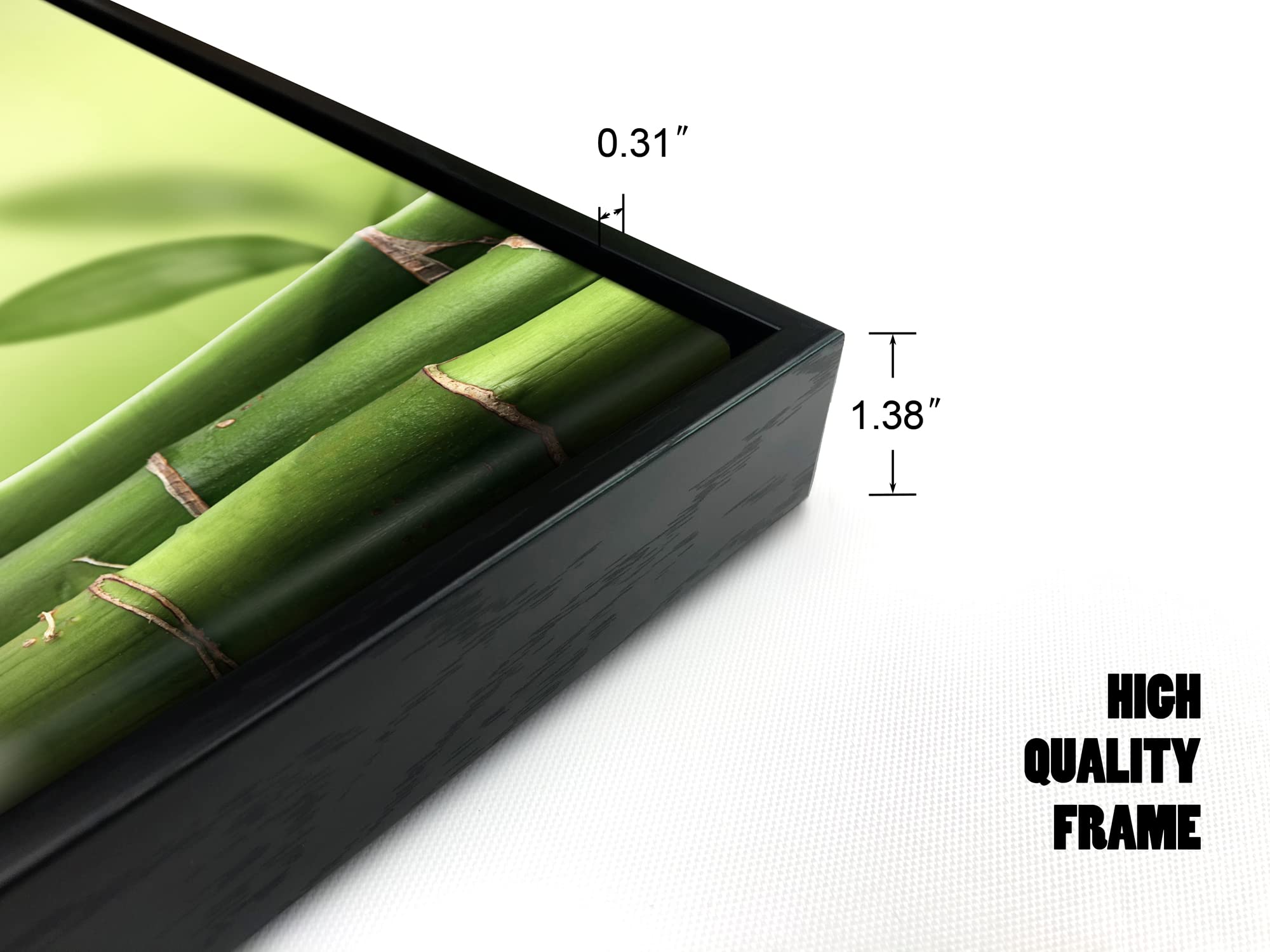 Pyradecor Modern 4 Panels Framed Contemporary Zen Giclee Canvas Prints Perfect Bamboo Green Pictures Paintings On Canvas Wall Ar